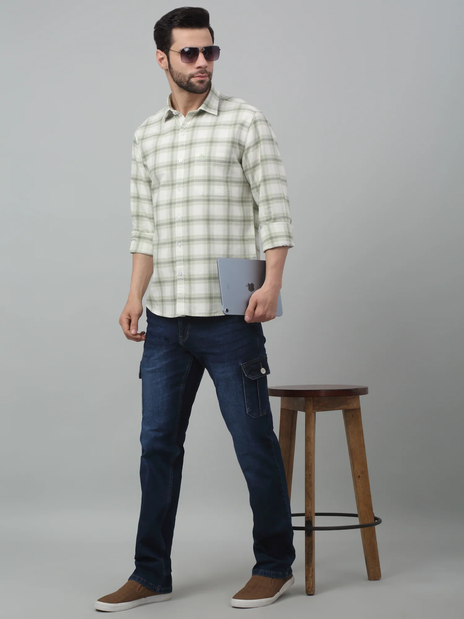 Dark Blue Summer Solid Full Length Casual Cargo For Men - Image 6