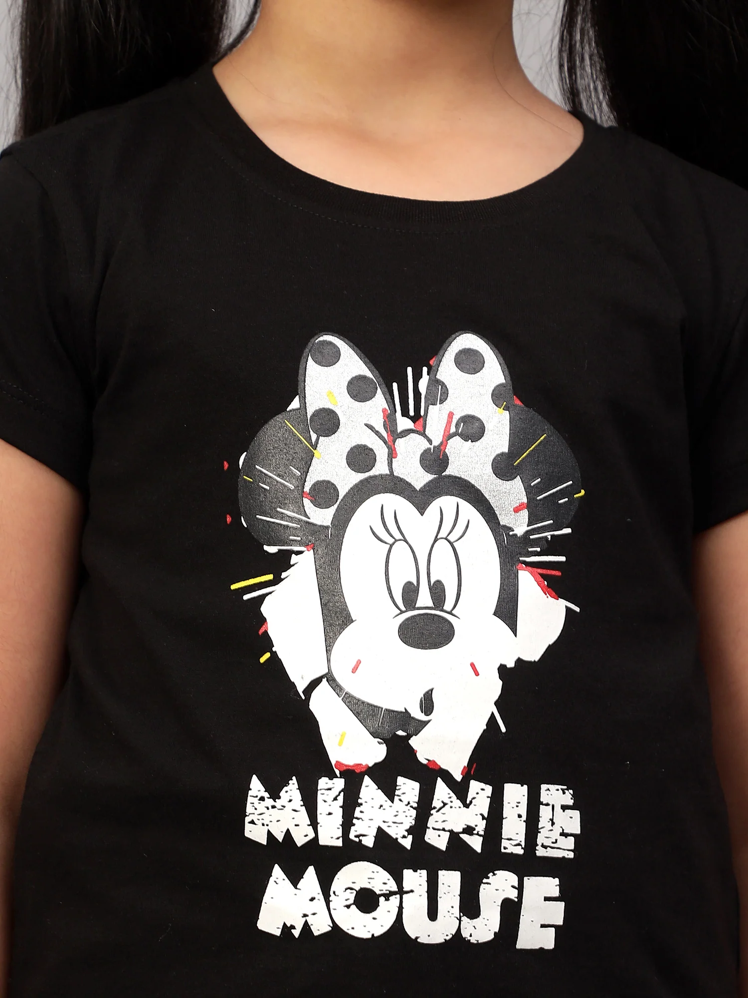 Girls Casual Black Half Sleeves  T-Shirt - Image 5