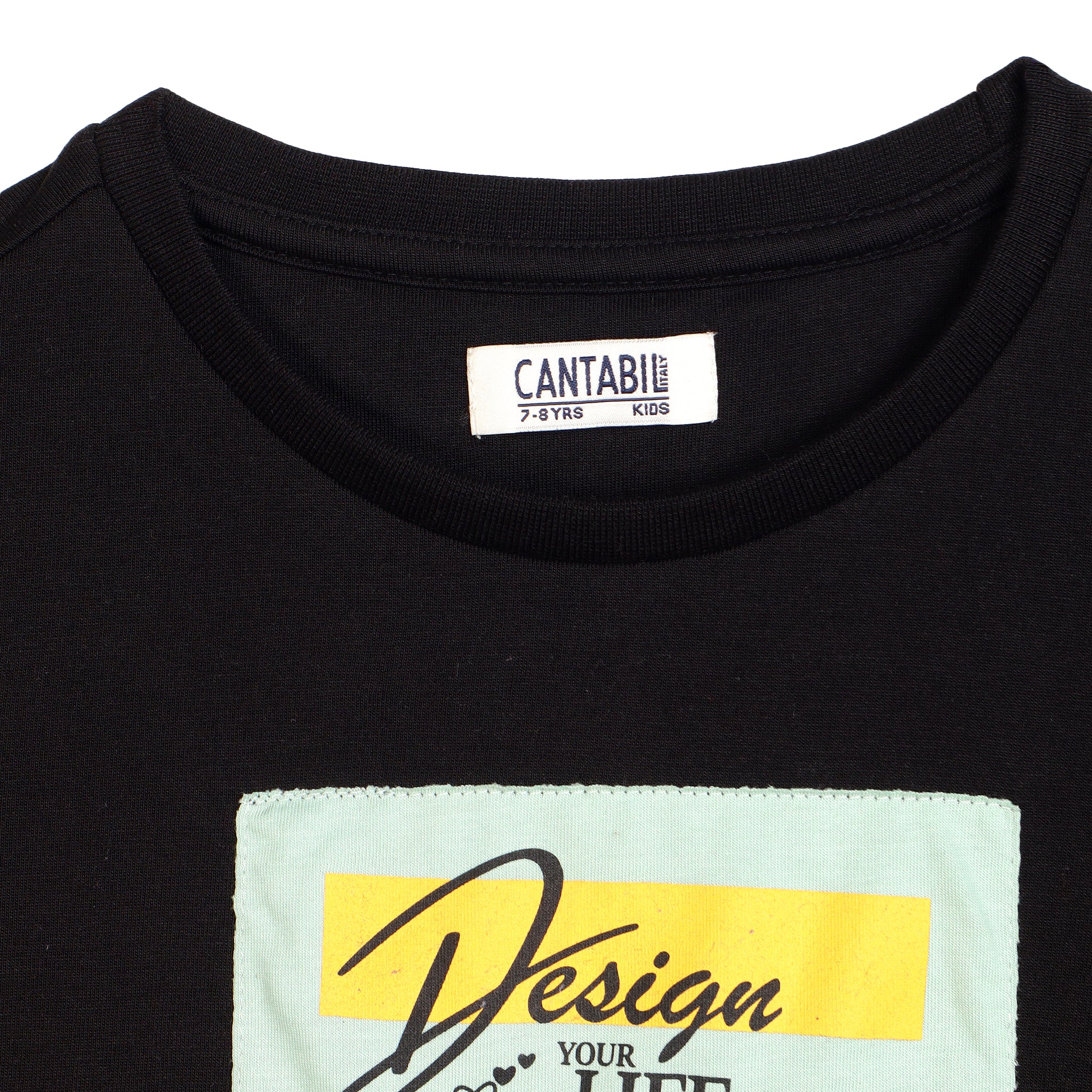 Girls Casual Black Half Sleeves  T-Shirt - Image 2