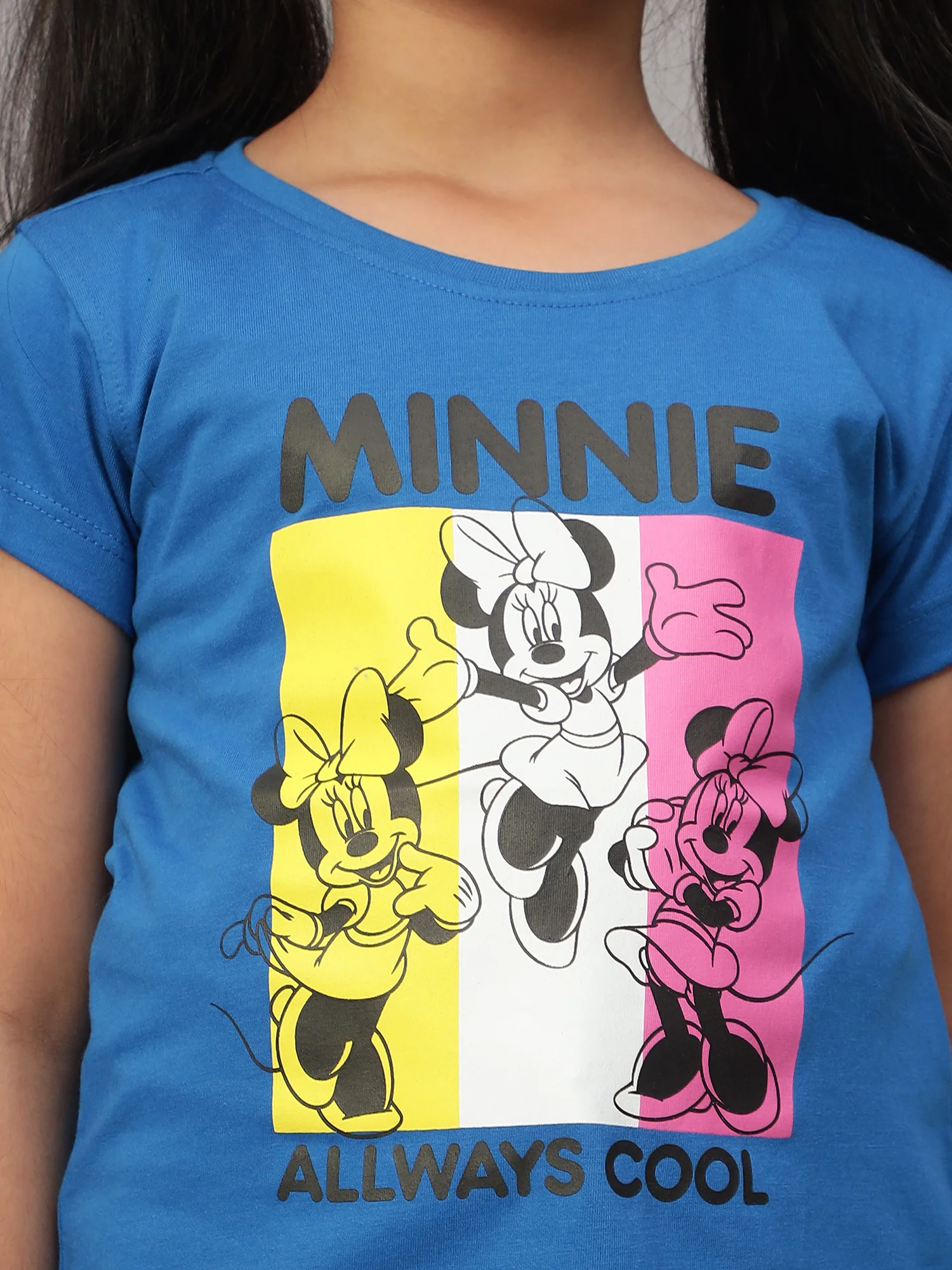 Girls Casual Blue Half Sleeves  T-Shirt - Image 5
