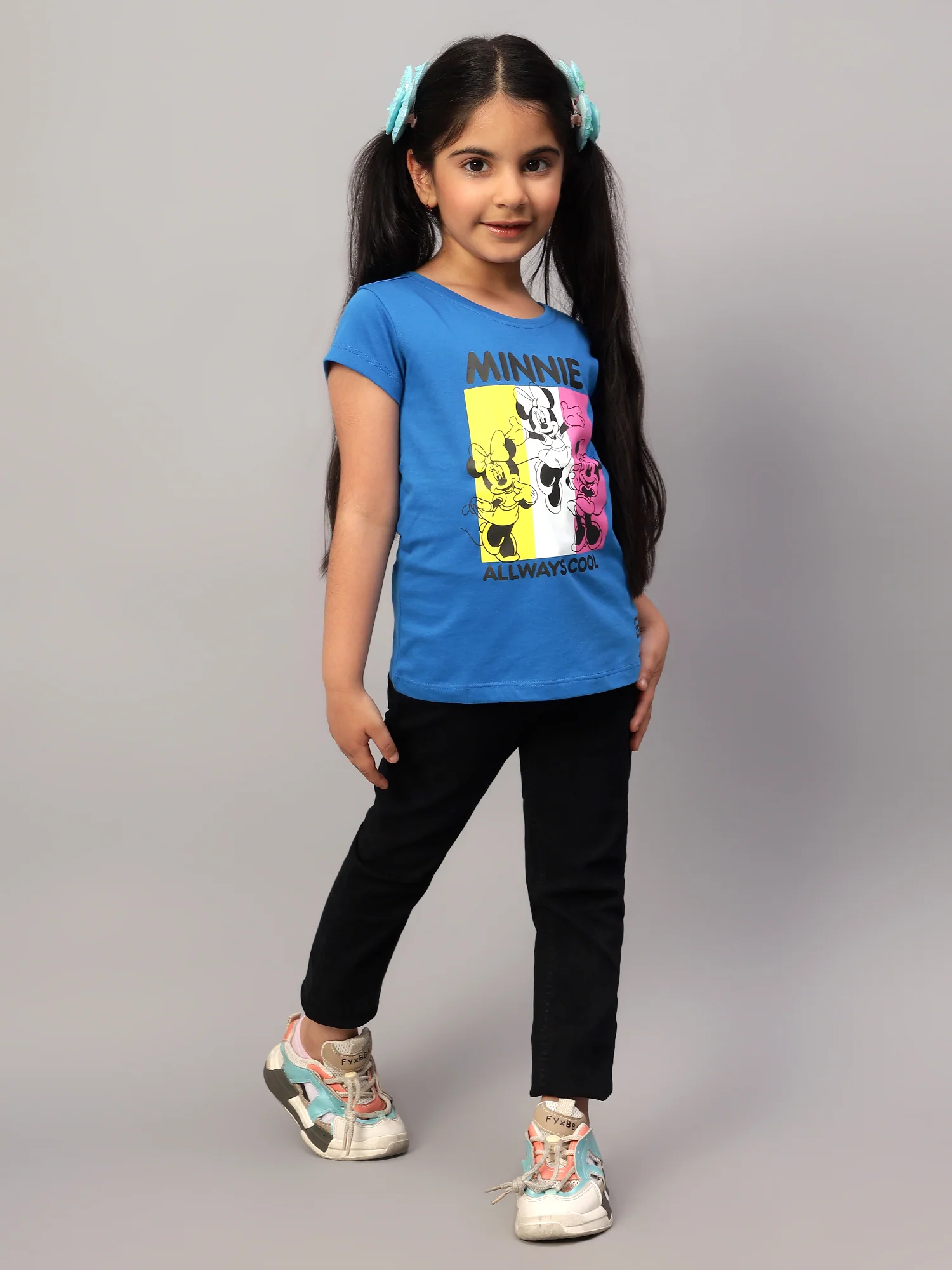 Girls Casual Blue Half Sleeves  T-Shirt - Image 6