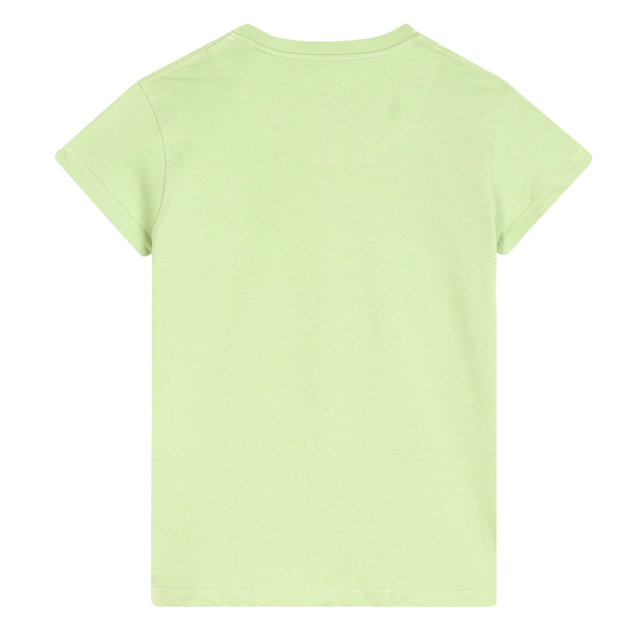 Girls Casual Light Green Half Sleeves  T-Shirt - Image 3