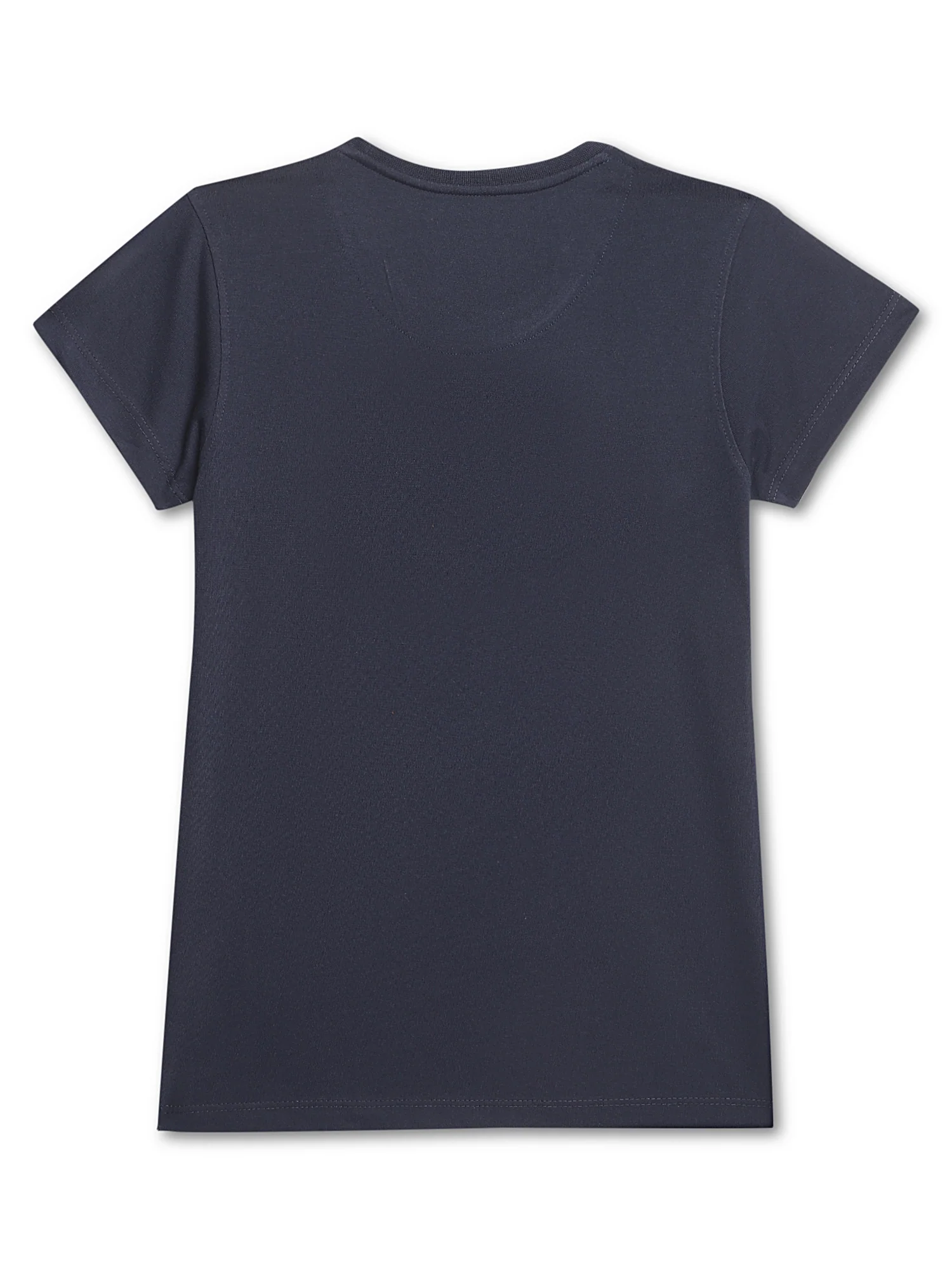 Girls Casual Navy Blue Half Sleeves  T-Shirt - Image 2