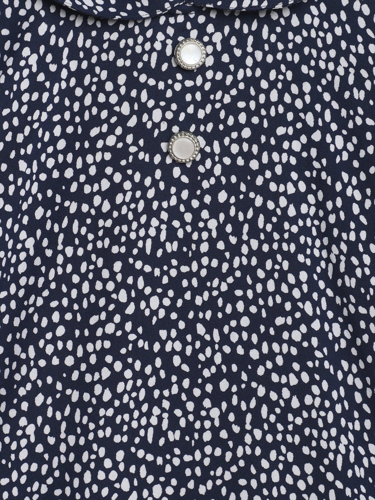 Girls Basic Navy Blue Puffed Half Sleeves  Top - Image 3