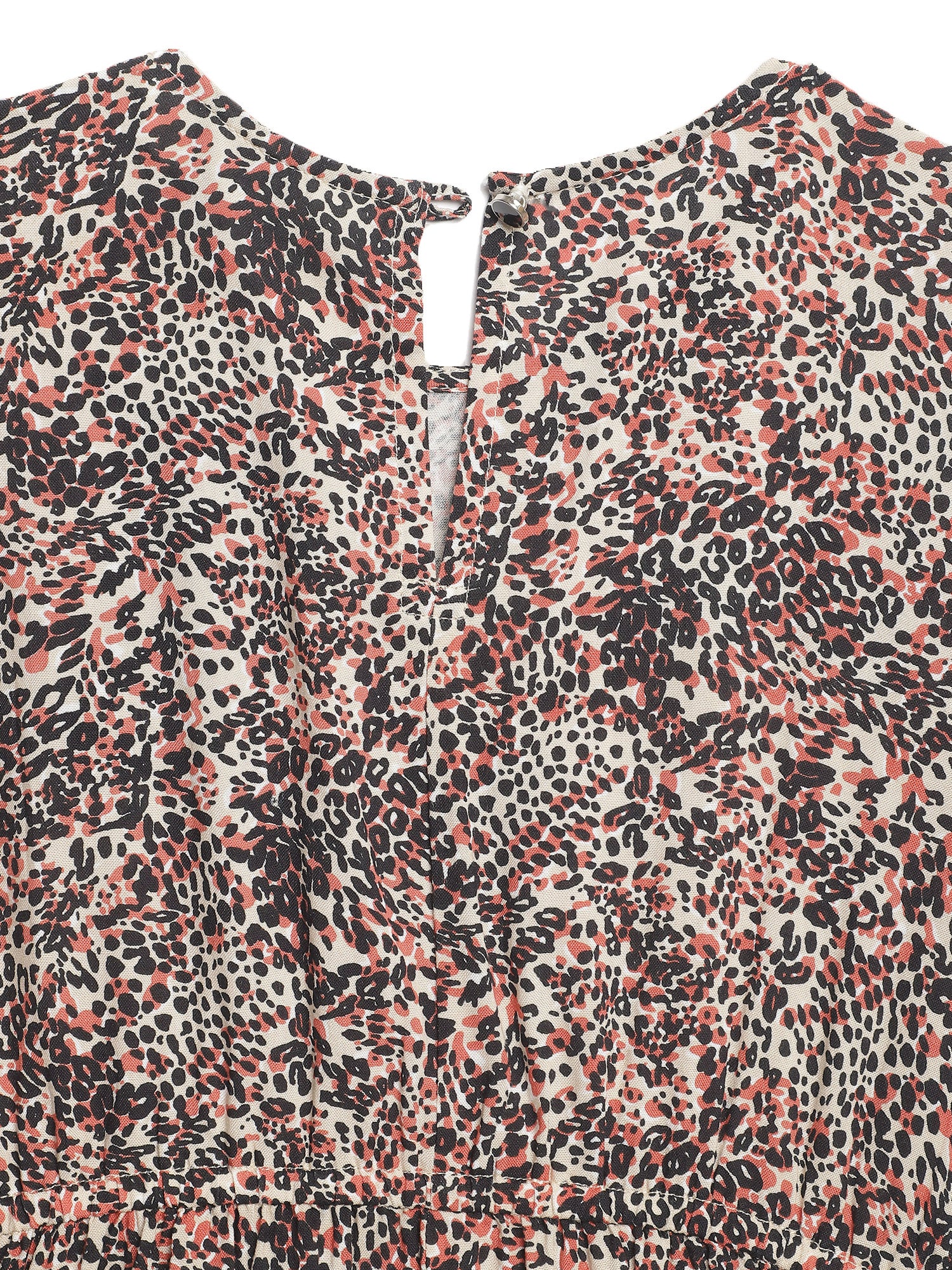 Girls Off White Printed Dress - Image 4