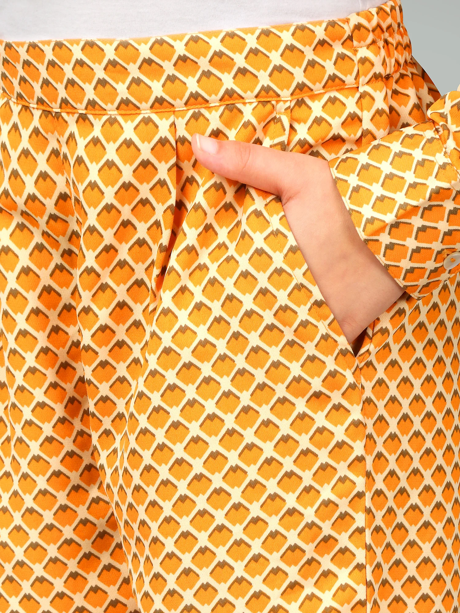 Girl's Orange Printed Casual Co-Ord Set - Image 5