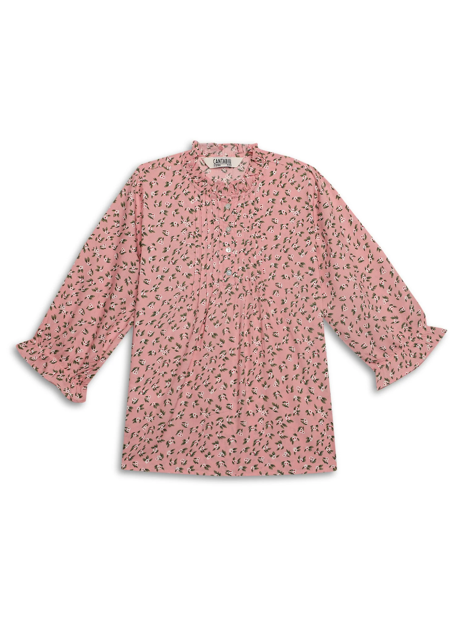 Girls Basic Pink Three Fourth sleeves Top
