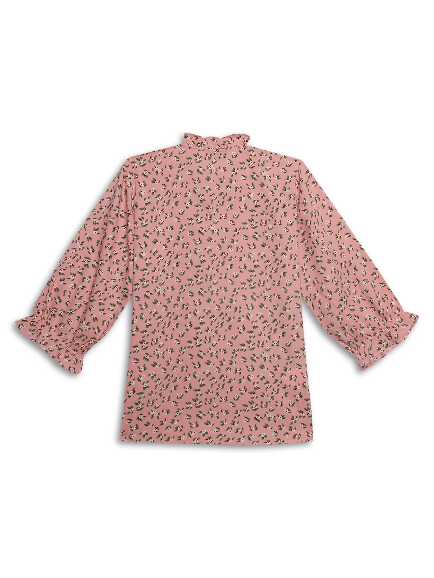 Girls Basic Pink Three Fourth sleeves Top - Image 2