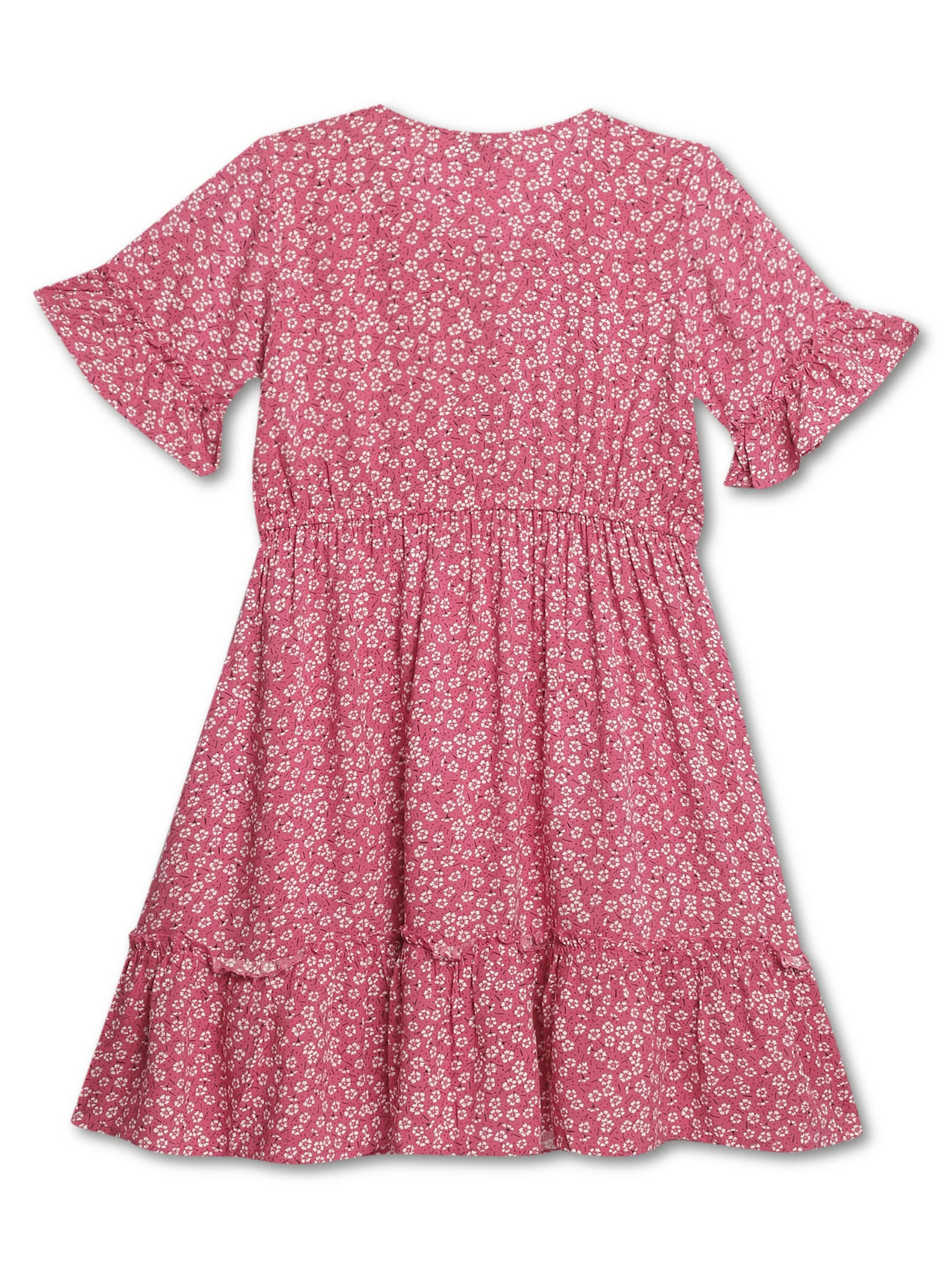 Girls Pink Printed Dress - Image 2