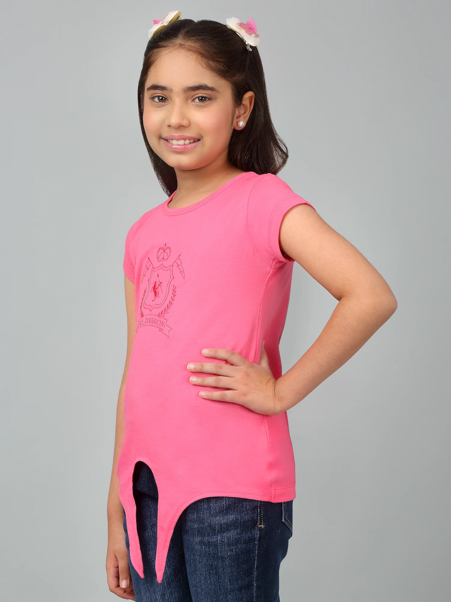 Girls Casual Rose Half Sleeves  T-Shirt - Image 3