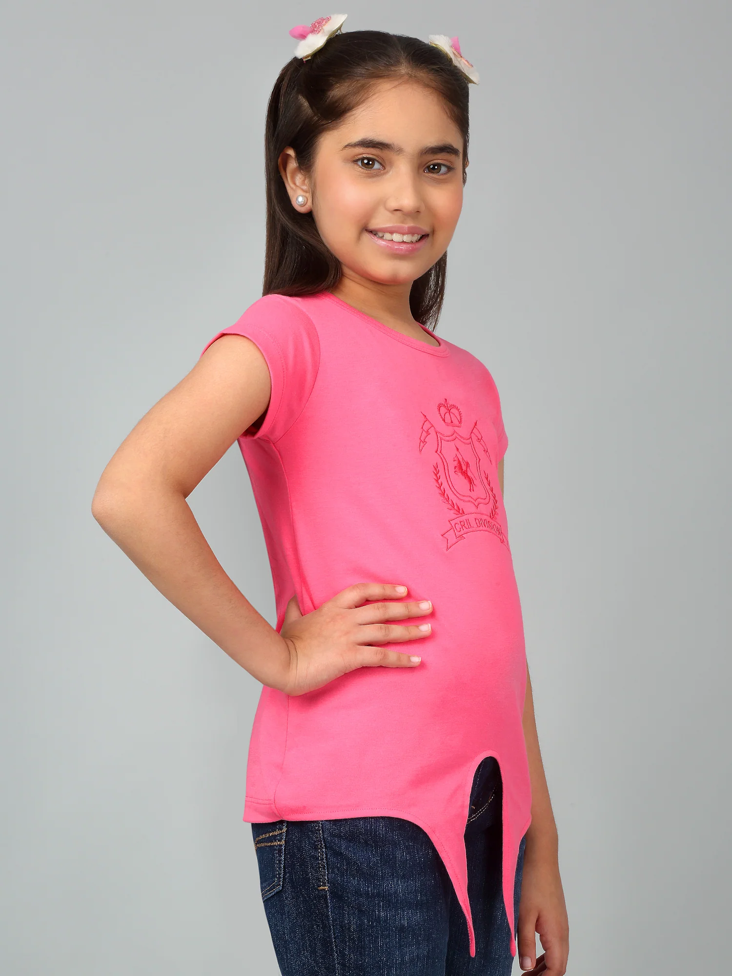 Girls Casual Rose Half Sleeves  T-Shirt - Image 4