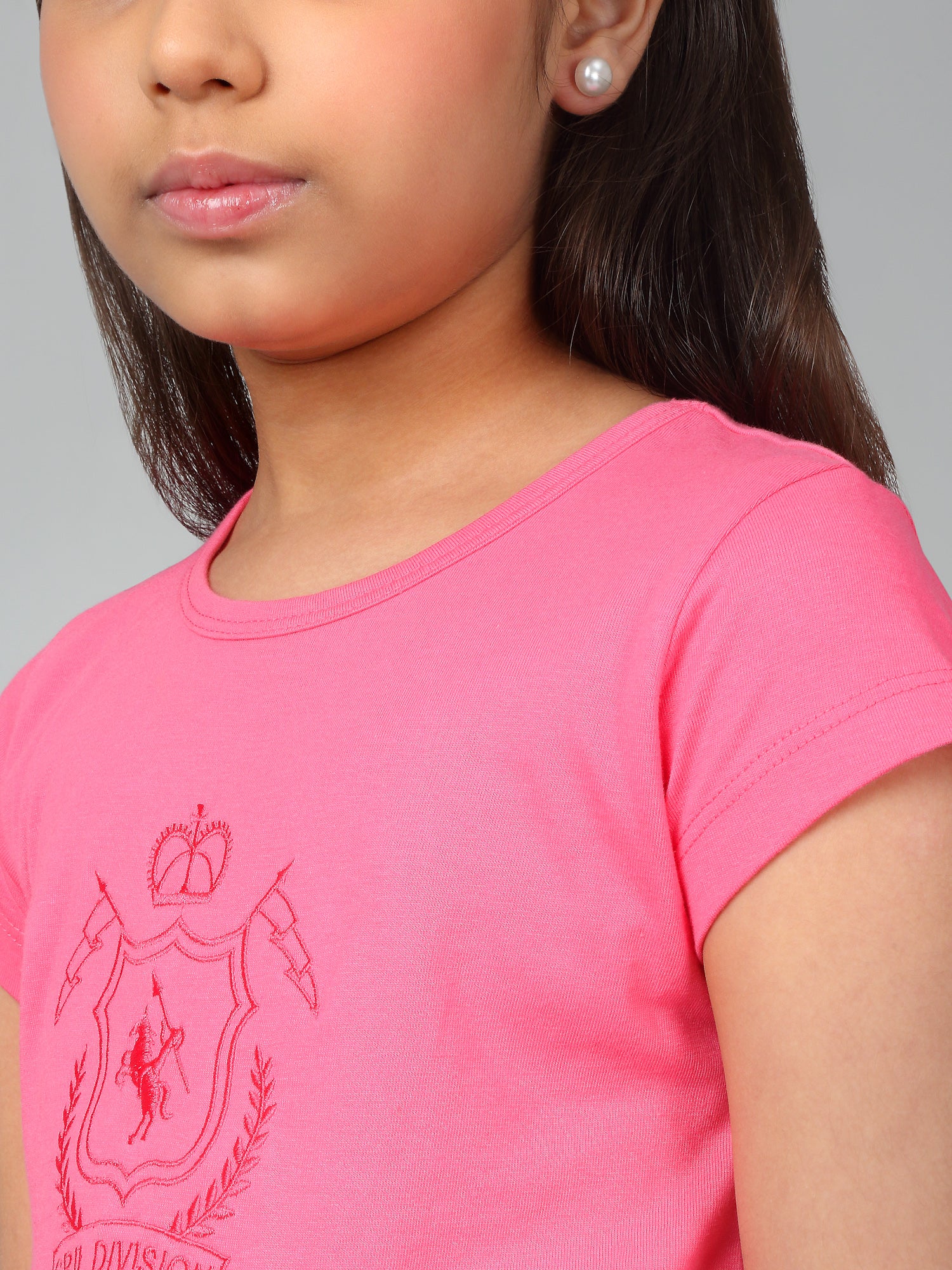Girls Casual Rose Half Sleeves  T-Shirt - Image 5