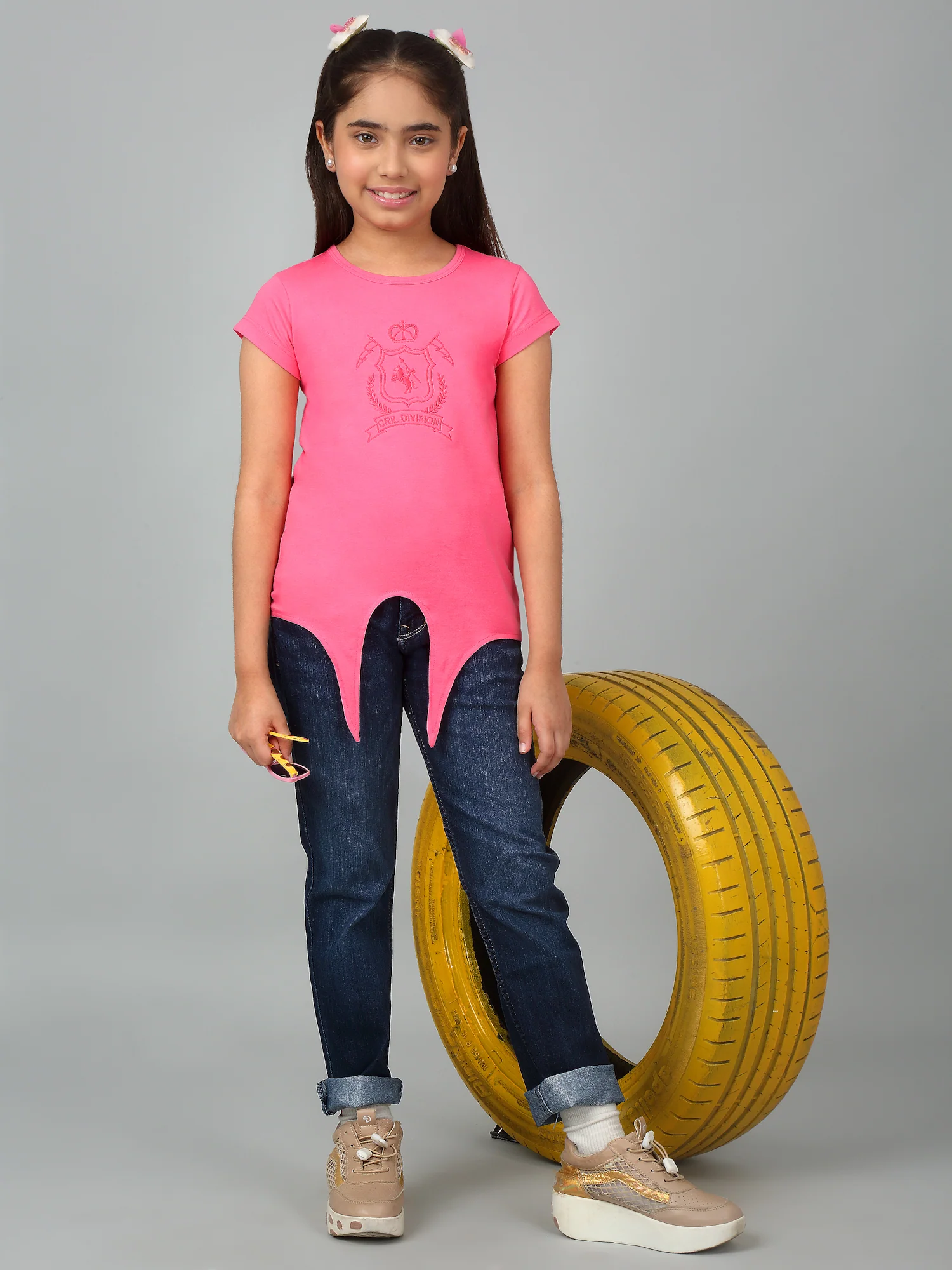 Girls Casual Rose Half Sleeves  T-Shirt - Image 6