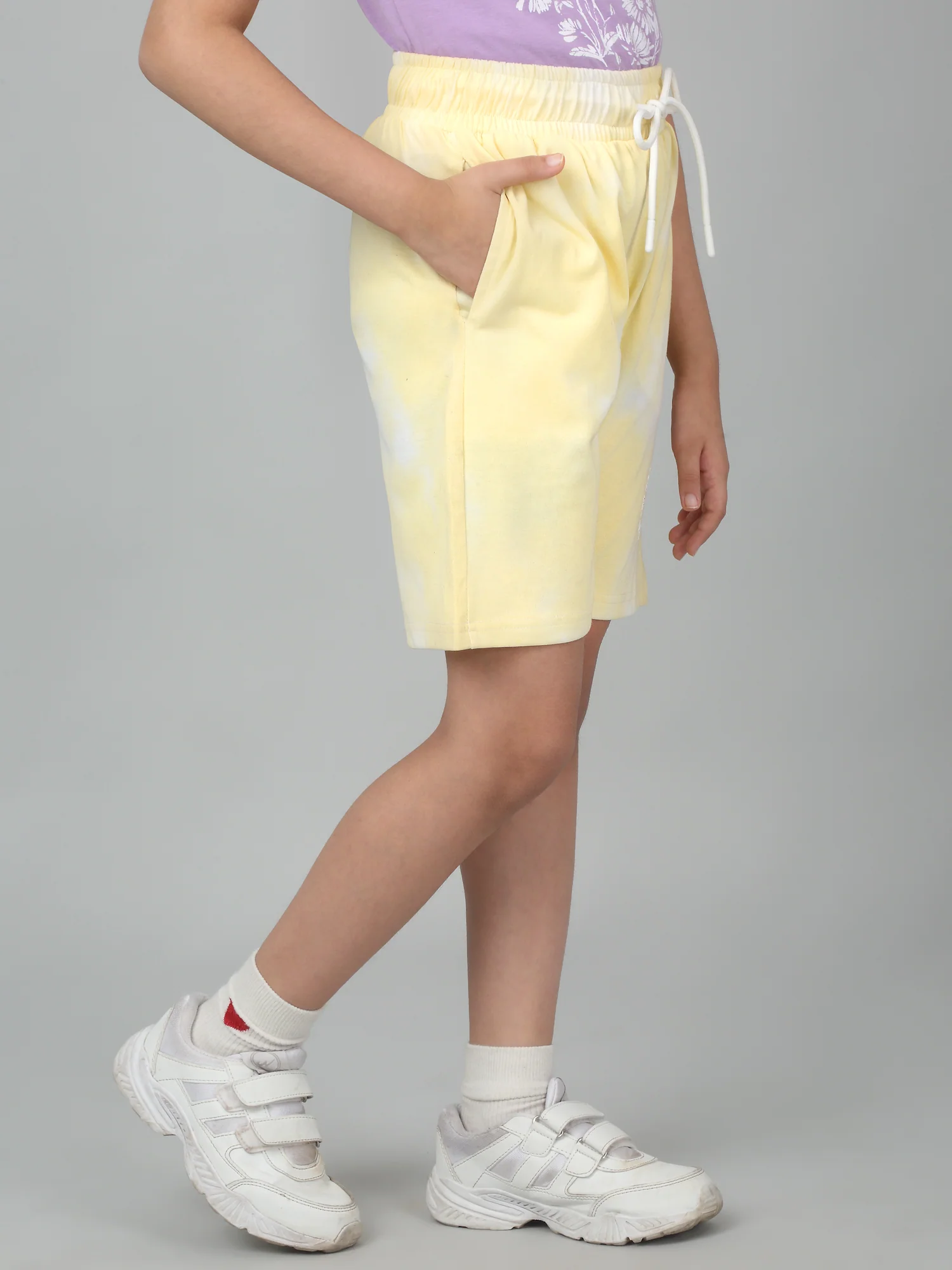 Girls Yellow Solid Short - Image 4
