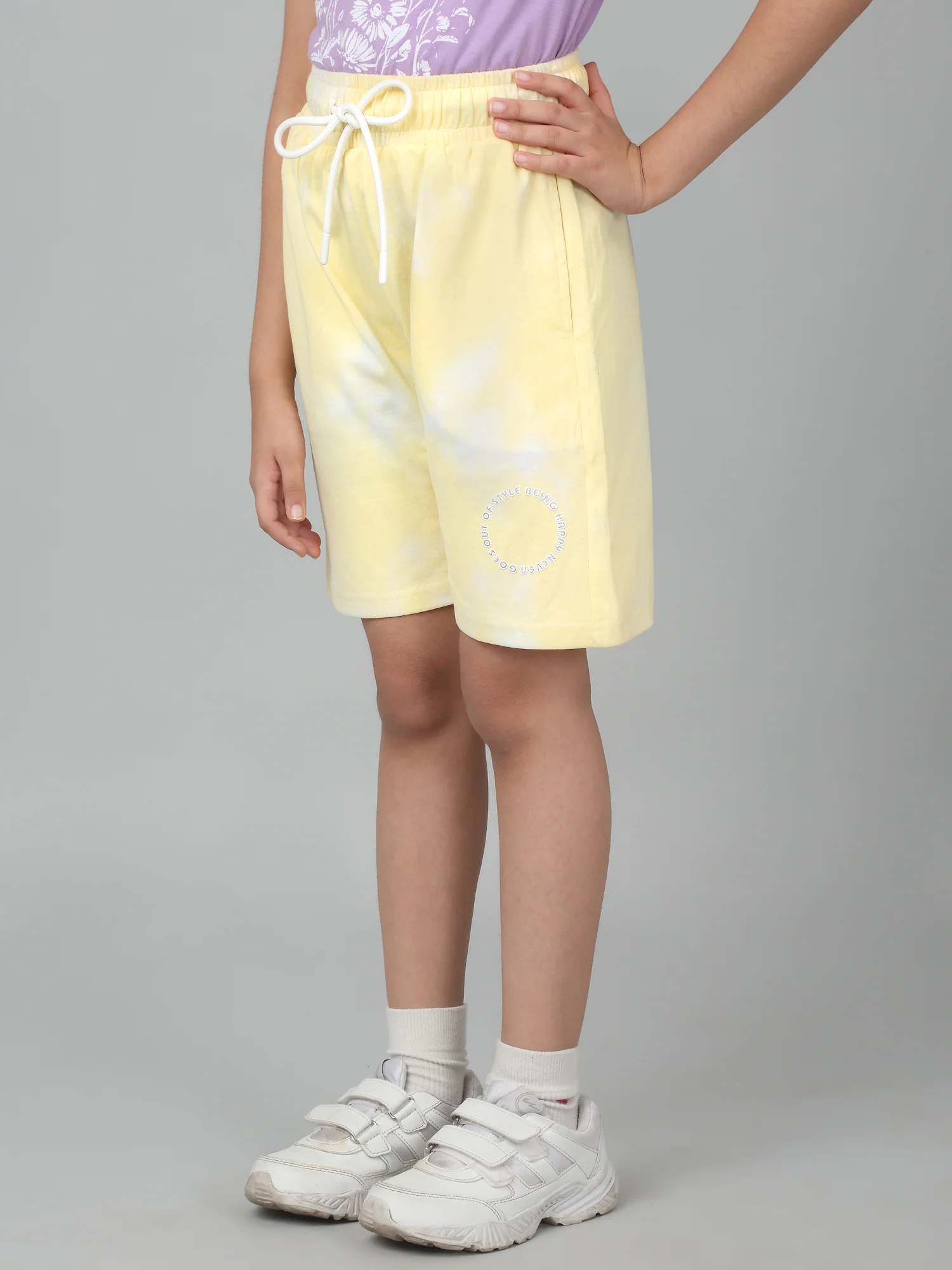 Girls Yellow Solid Short - Image 5