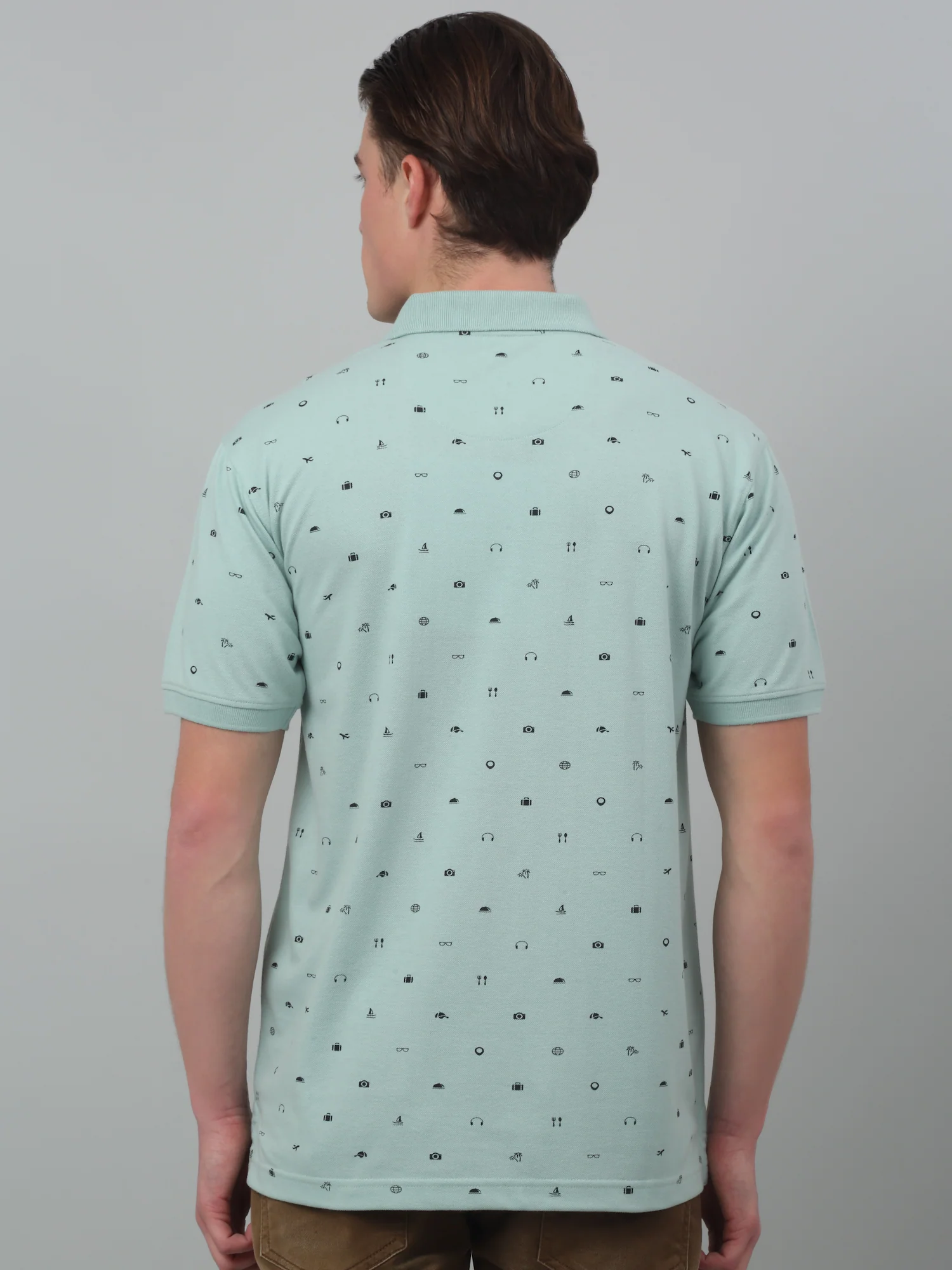 T-Shirt for Men | Breathable & Soft with Color Fastness Regular Fit Polo Neck Poly Cotton Fabric Printed Pattern - Image 2