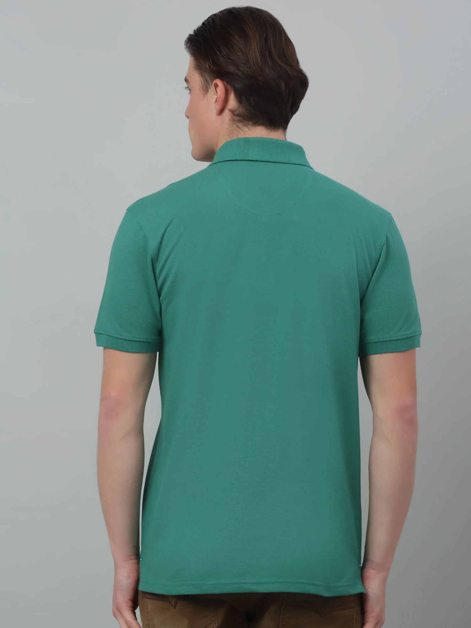 T-Shirt for Men | Breathable & Soft with Color Fastness Regular Fit Polo Neck Poly Cotton Fabric Solid Pattern - Image 2