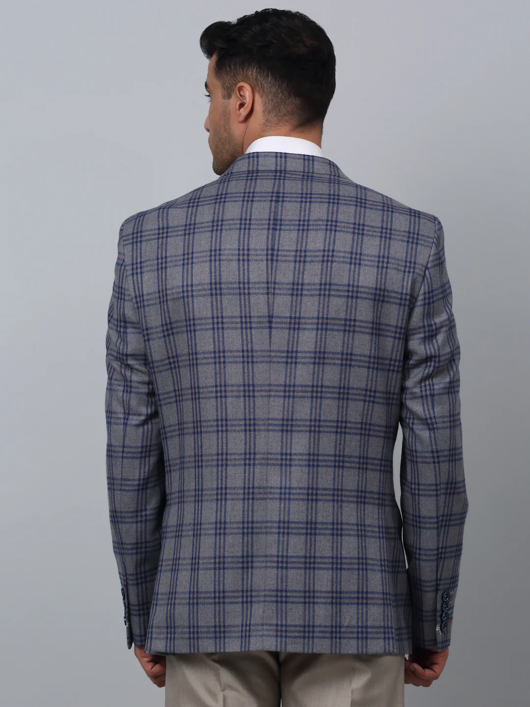 Blazer for Men | Premium Formal Blazer Slim Fit Notched Collar Poly Viscose Fabric Checkered Pattern - Image 5