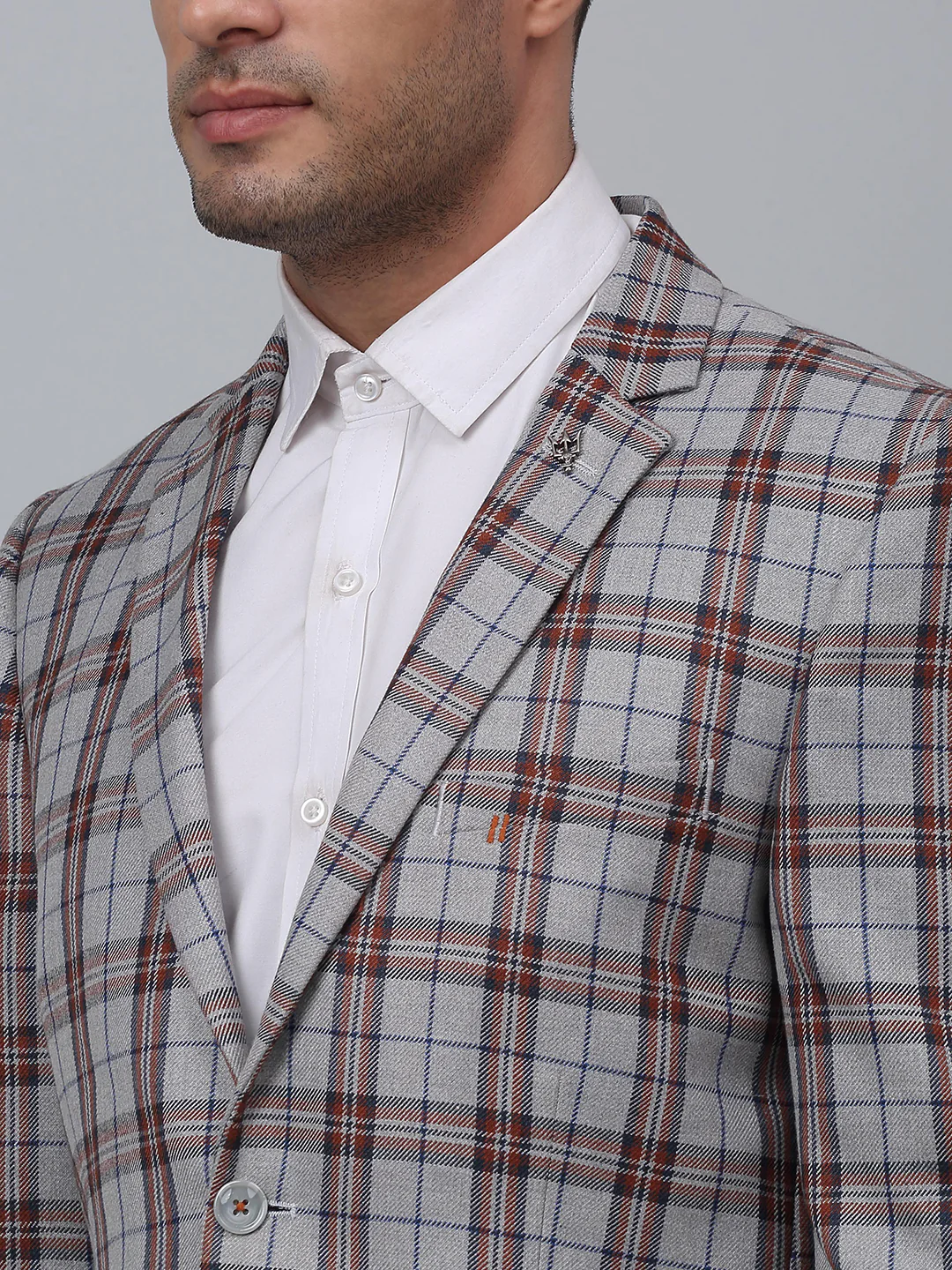 Blazer for Men | Premium Formal Blazer Slim Fit Notched Collar Poly Viscose Fabric Checkered Pattern - Image 4