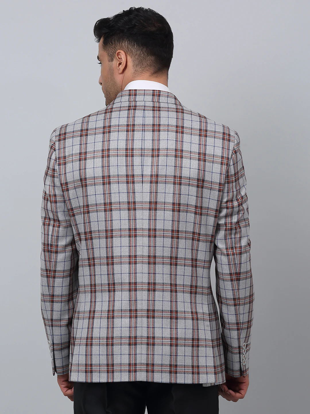 Blazer for Men | Premium Formal Blazer Slim Fit Notched Collar Poly Viscose Fabric Checkered Pattern - Image 5