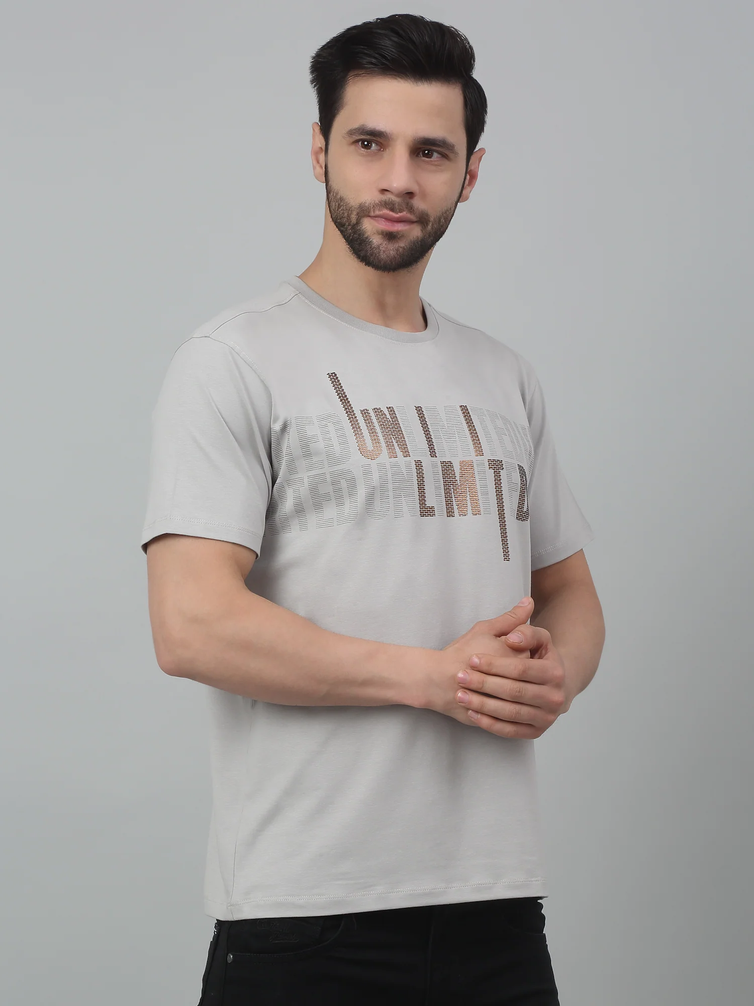 T-Shirt for Men | Breathable & Soft with Color Fastness Regular Fit Round Neck Cotton Blend Fabric Printed Pattern - Image 2