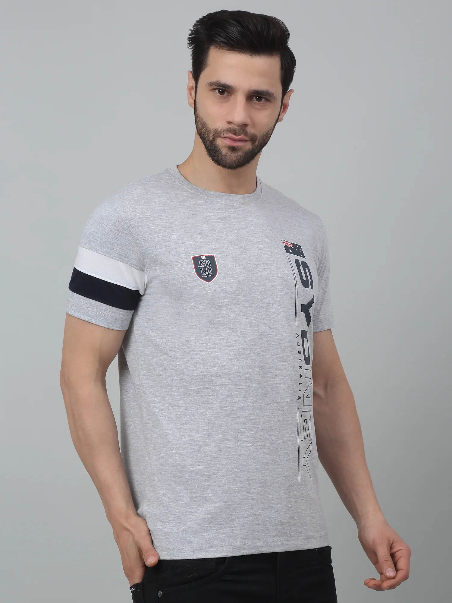 T-Shirt for Men | Breathable & Soft with Color Fastness Regular Fit Round Neck Poly Cotton Fabric Printed Pattern - Image 3