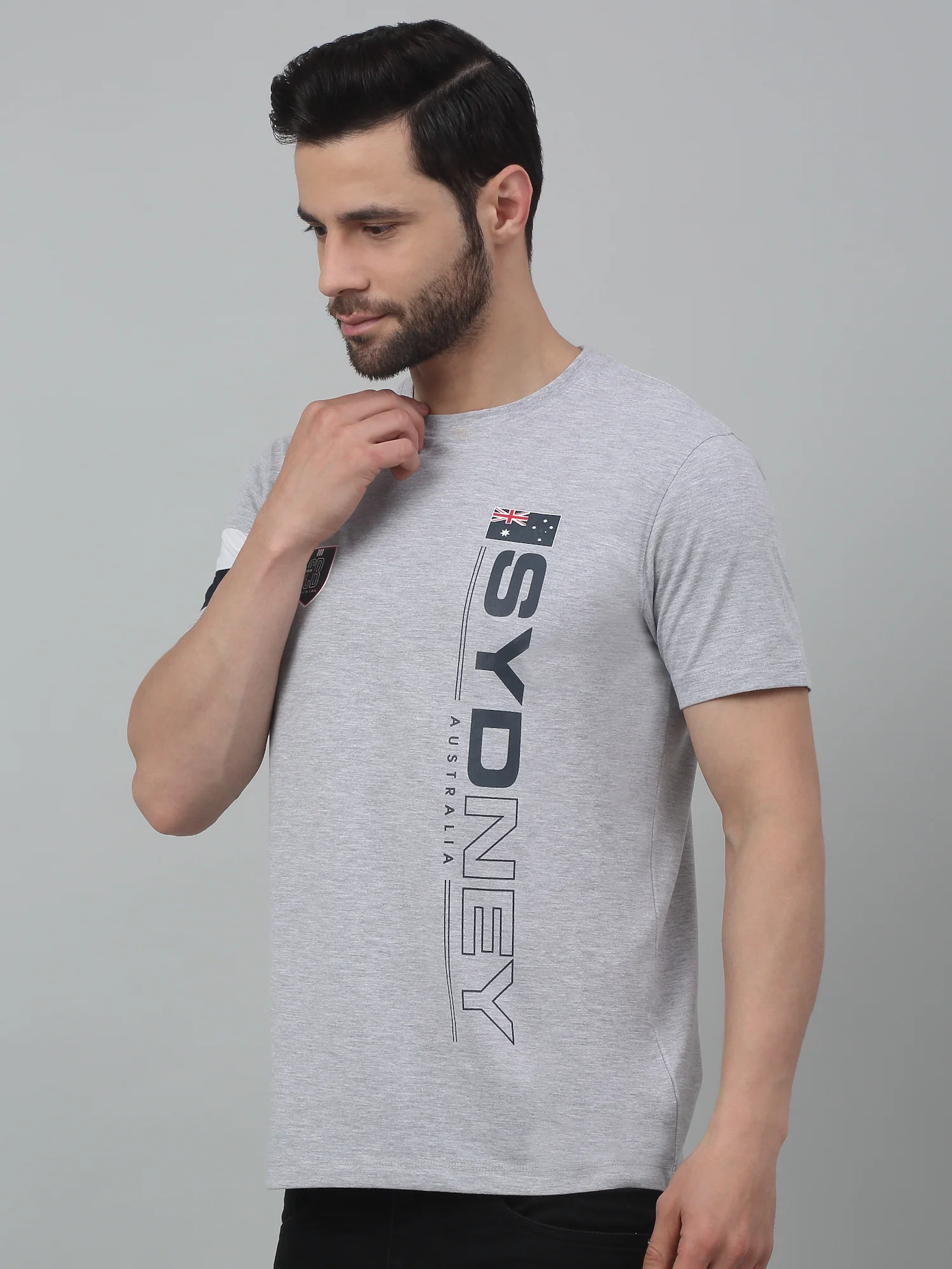 T-Shirt for Men | Breathable & Soft with Color Fastness Regular Fit Round Neck Poly Cotton Fabric Printed Pattern - Image 4