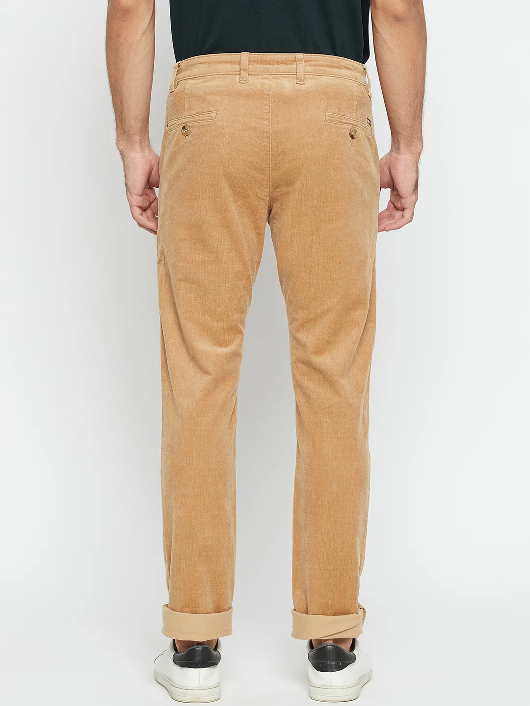 Men's Casual Flat front Khaki Corduroy Trousers - Image 5