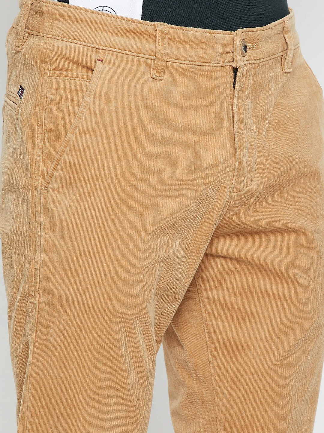 Men's Casual Flat front Khaki Corduroy Trousers - Image 6