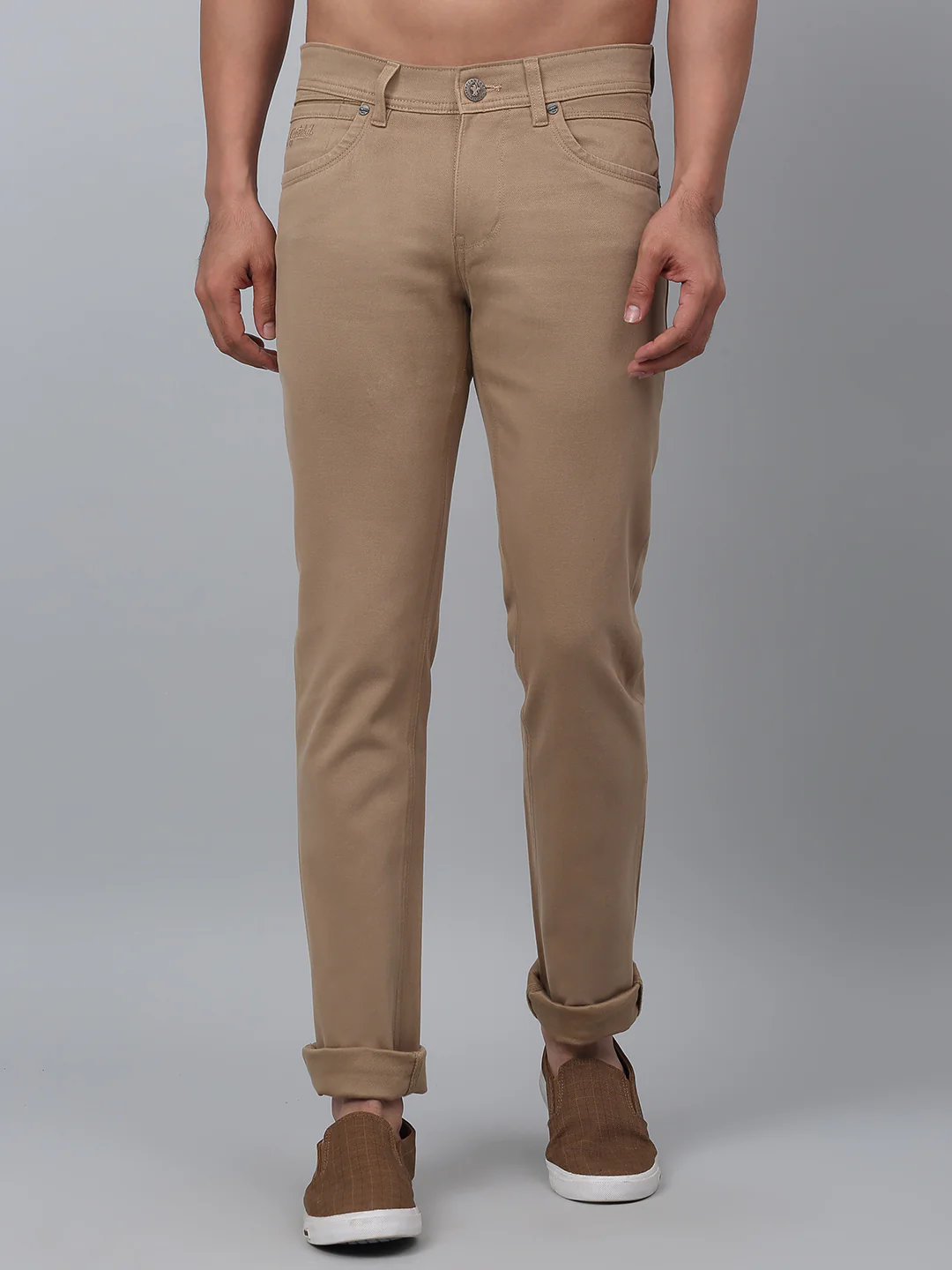 Men's Casual Flat front Khaki Trousers