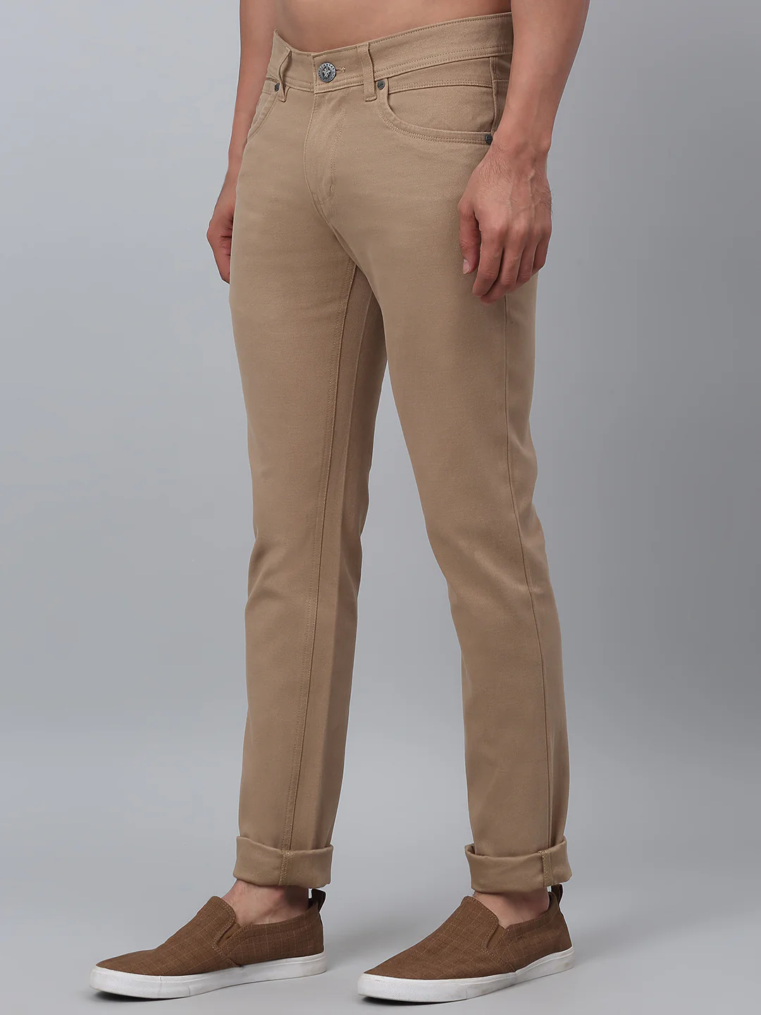 Men's Casual Flat front Khaki Trousers - Image 2