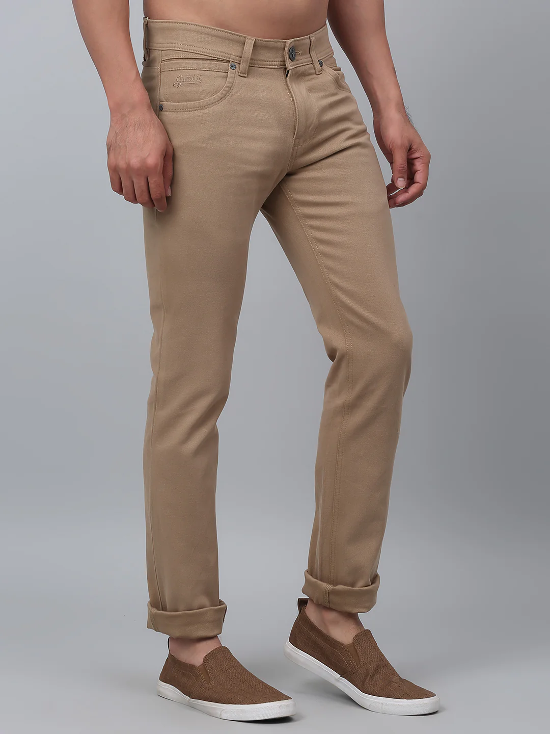 Men's Casual Flat front Khaki Trousers - Image 3