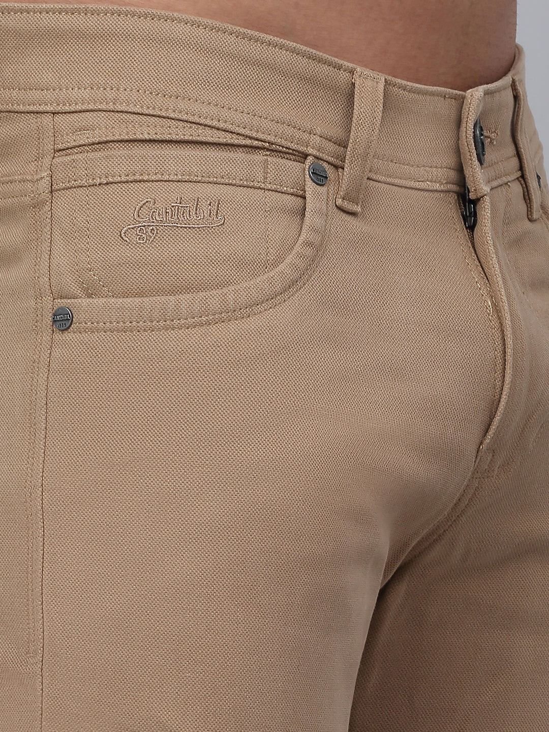 Men's Casual Flat front Khaki Trousers - Image 4
