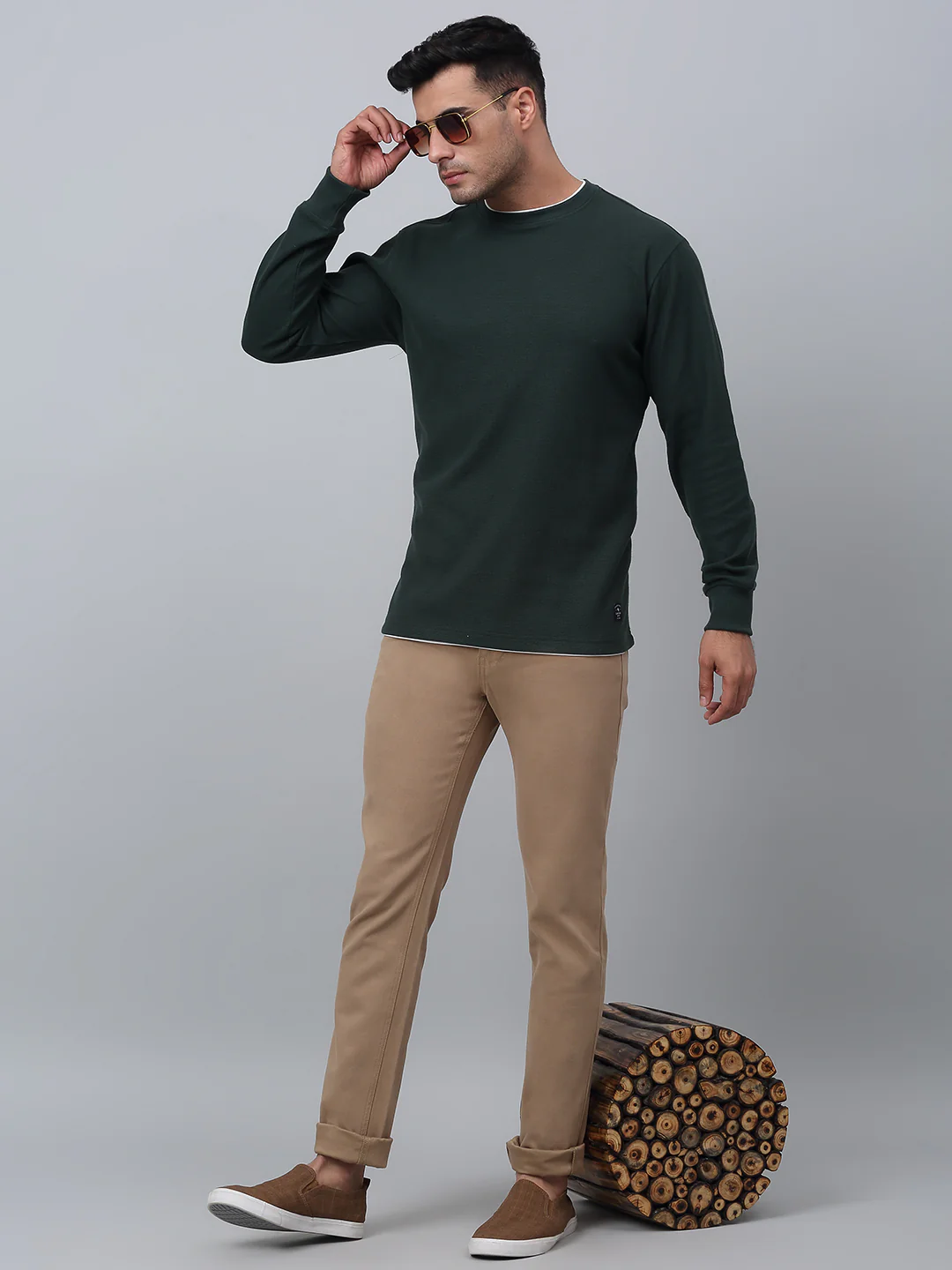 Men's Casual Flat front Khaki Trousers - Image 6