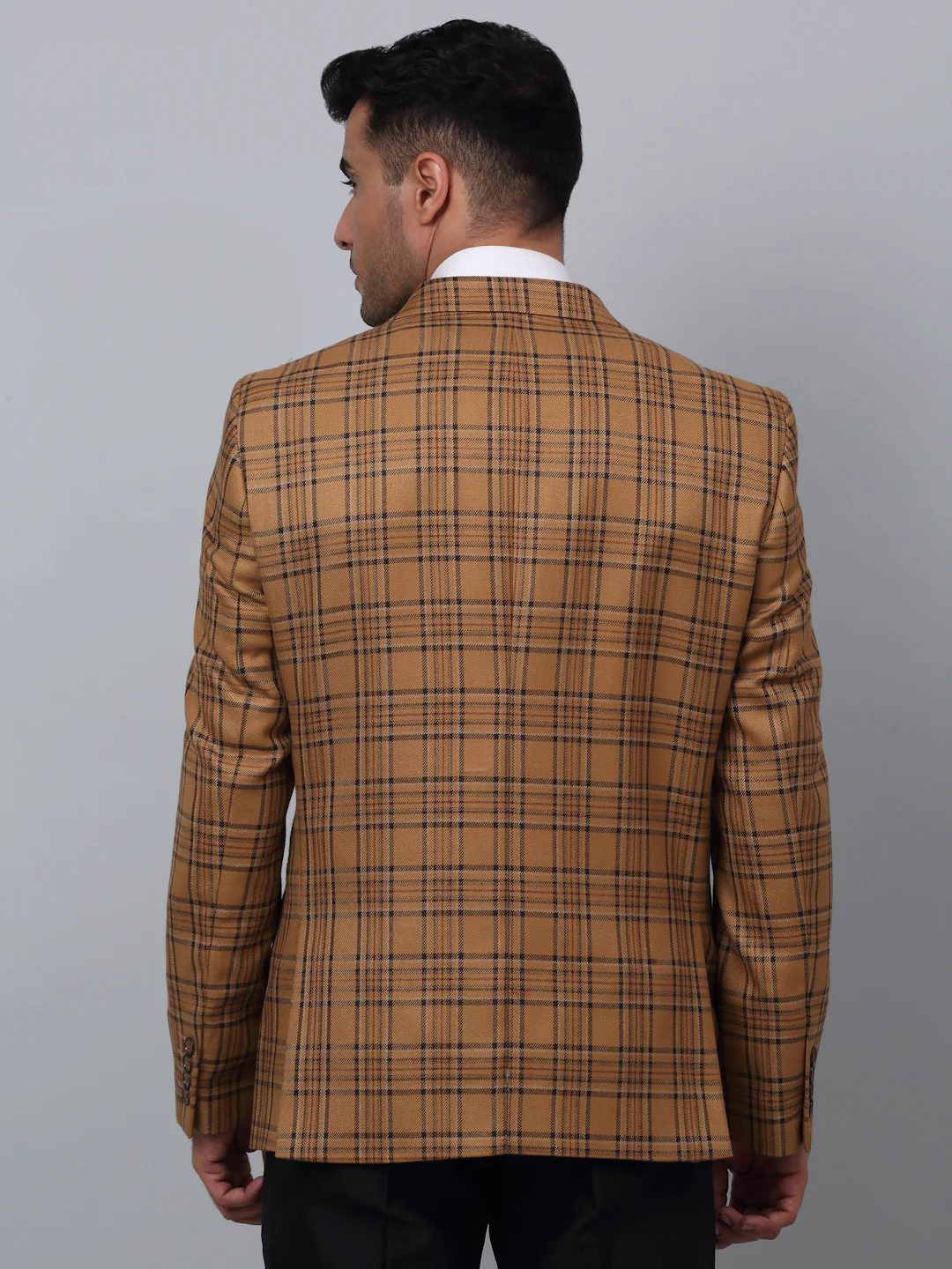 Blazer for Men | Premium Formal Blazer Slim Fit Notched Collar Poly Viscose Fabric Checkered Pattern - Image 5