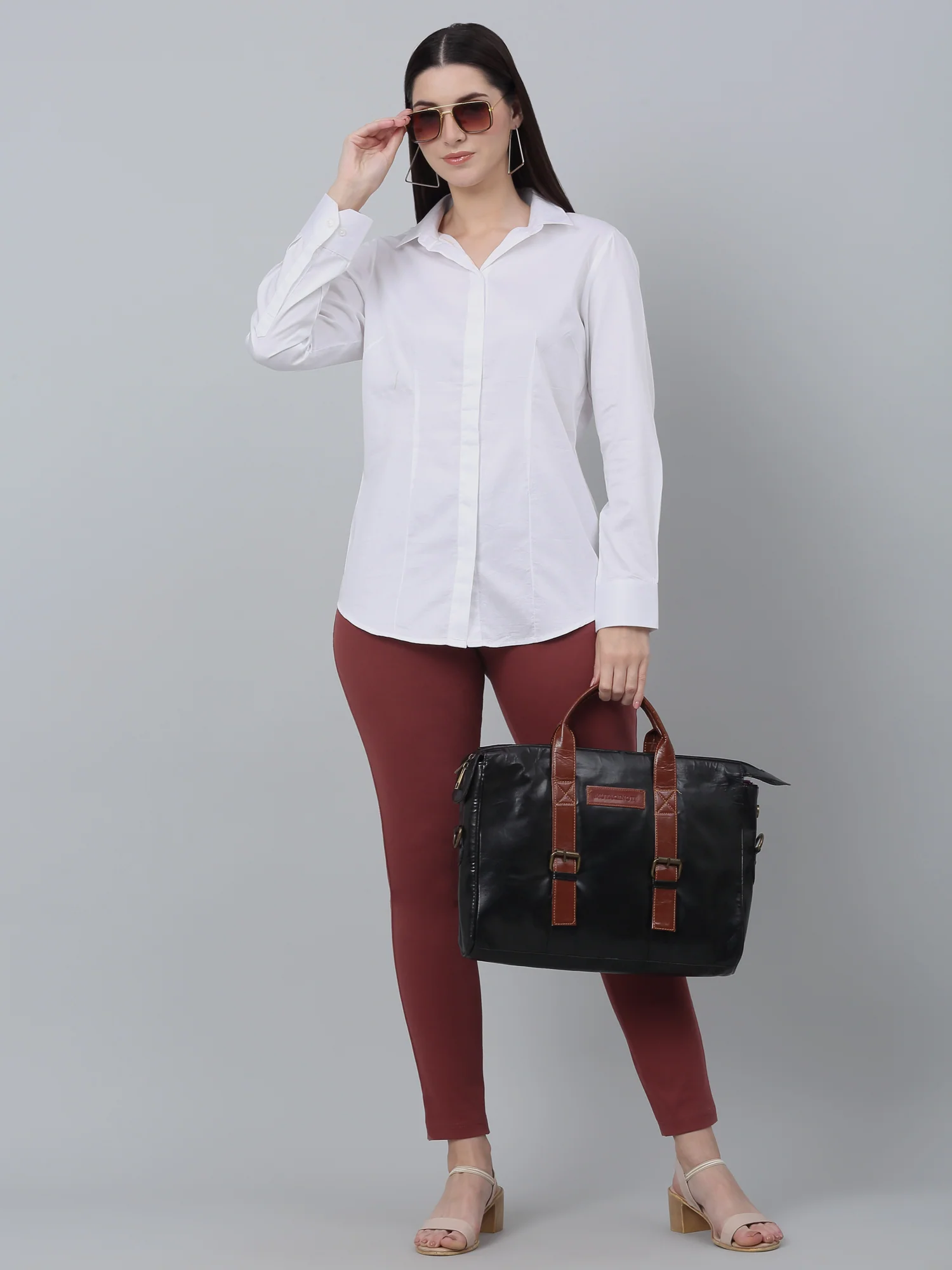 Women's Casual Regular Fit Light Brown  Mid rise Leggings - Image 5