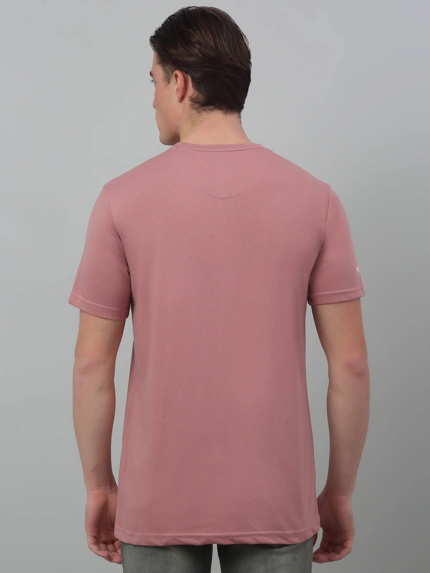 T-Shirt for Men | Breathable & Soft with Color Fastness Regular Fit Round Neck Poly Cotton Fabric Solid Pattern - Image 2