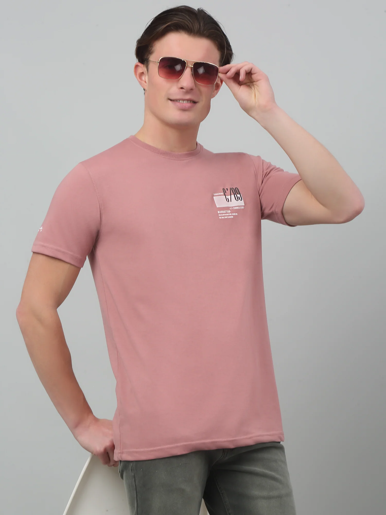 T-Shirt for Men | Breathable & Soft with Color Fastness Regular Fit Round Neck Poly Cotton Fabric Solid Pattern - Image 3