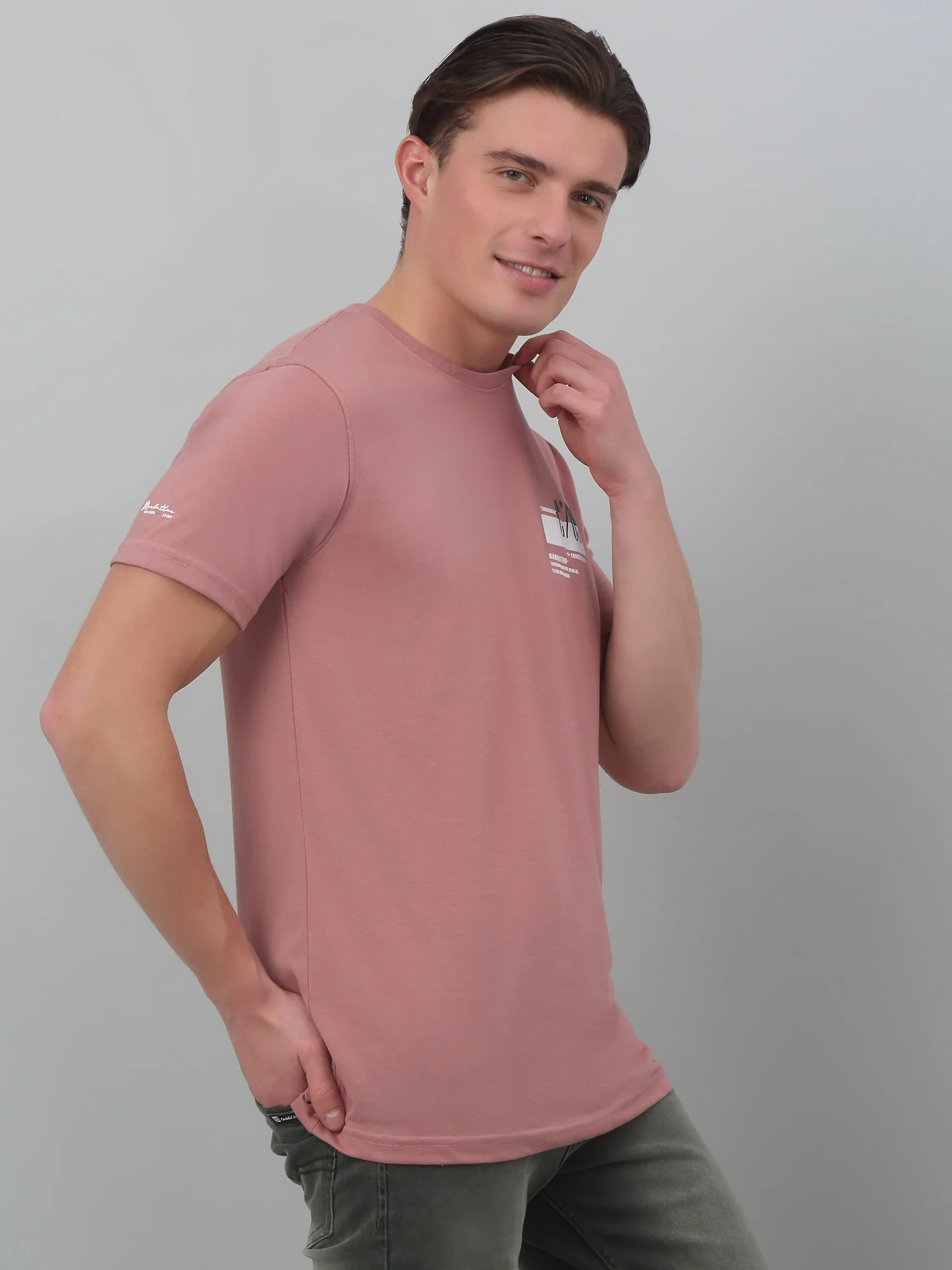 T-Shirt for Men | Breathable & Soft with Color Fastness Regular Fit Round Neck Poly Cotton Fabric Solid Pattern - Image 4