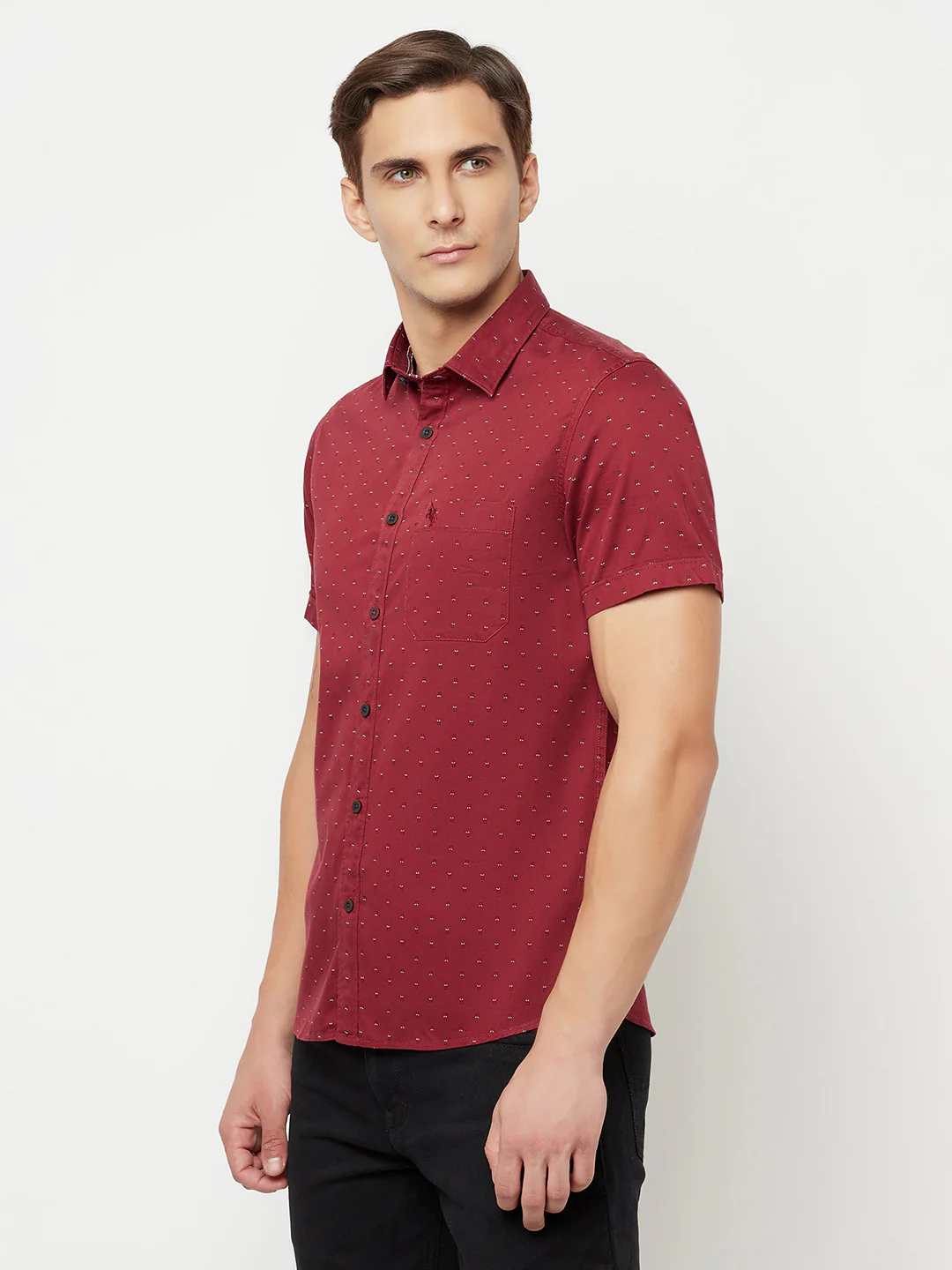 Casual Shirt for Men | Breathable & Soft with Color Fastness Regular Fit Spread Collar Neck Cotton Fabric Printed Pattern - Image 2