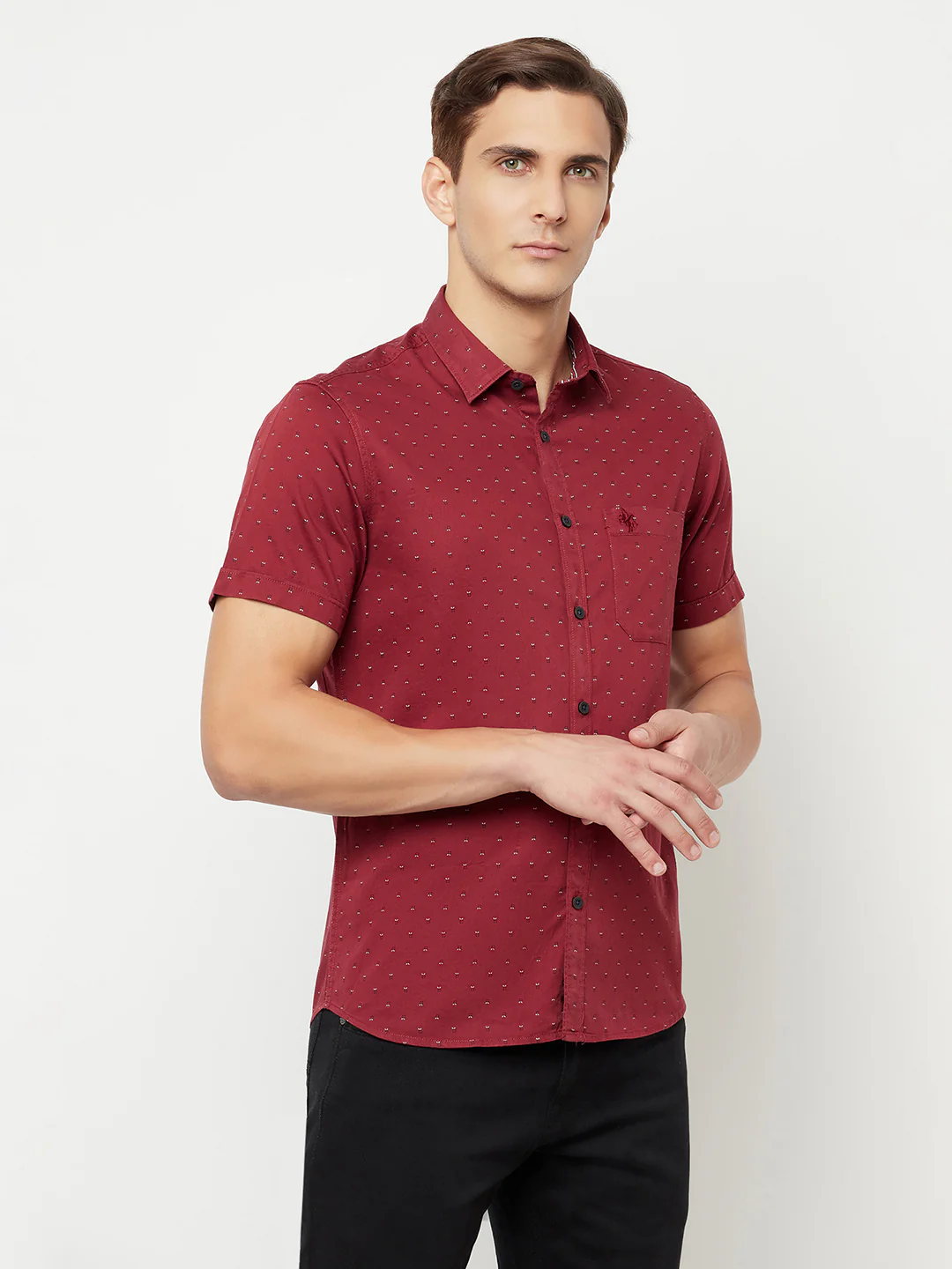 Casual Shirt for Men | Breathable & Soft with Color Fastness Regular Fit Spread Collar Neck Cotton Fabric Printed Pattern - Image 3