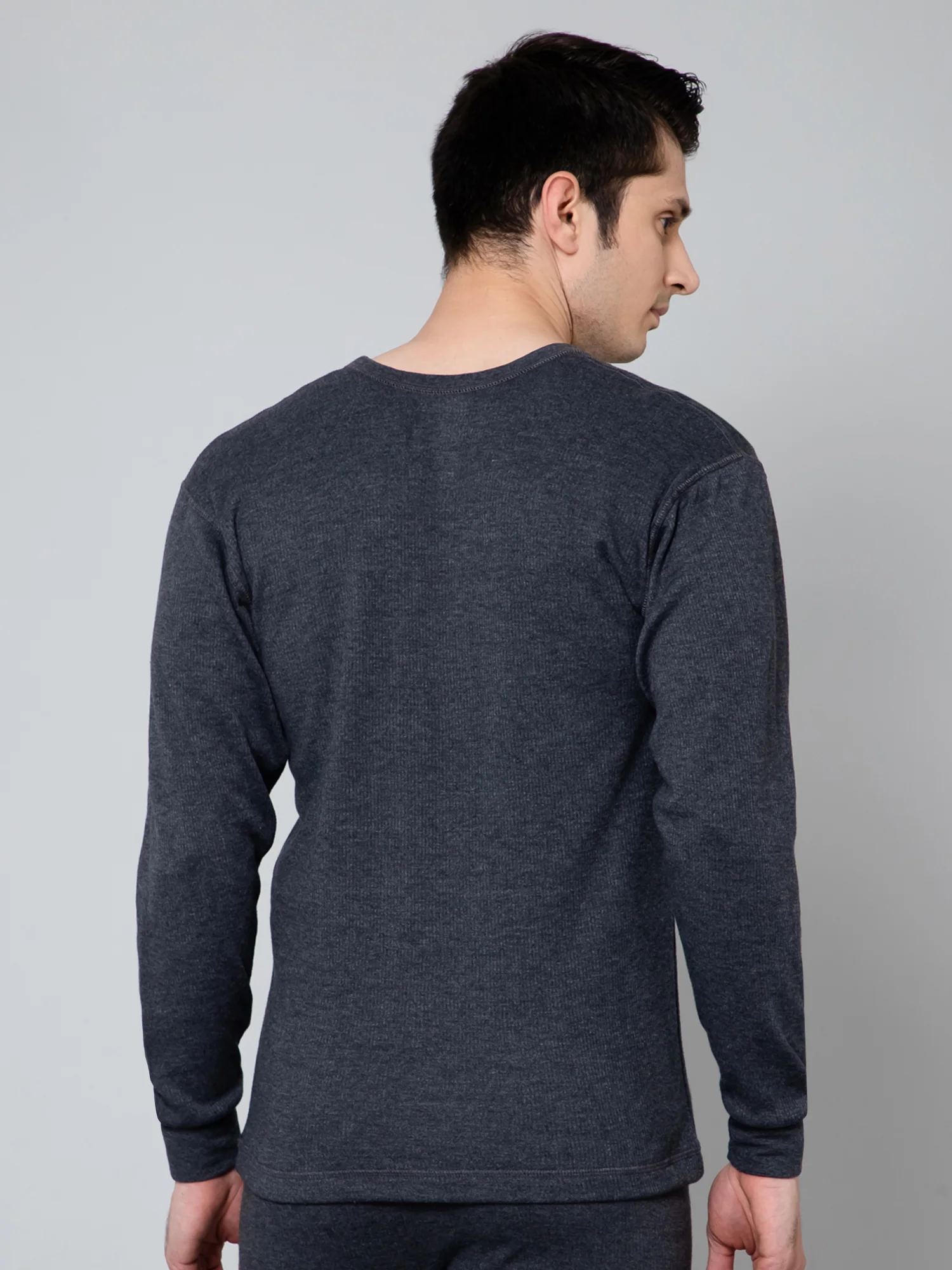 Men Anthra Melange Thermal Top - Image 4