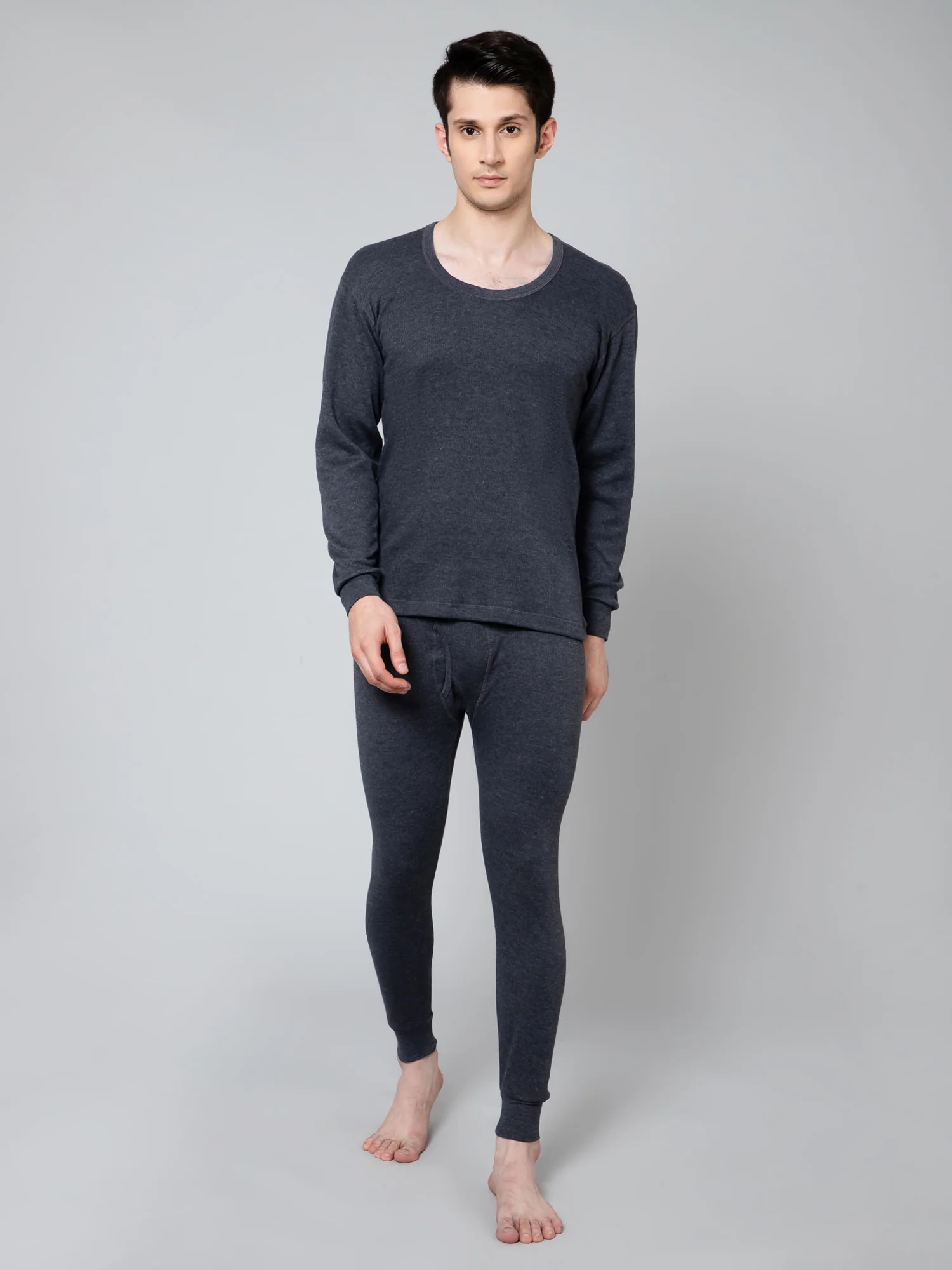 Men Anthra Melange Thermal Top - Image 6