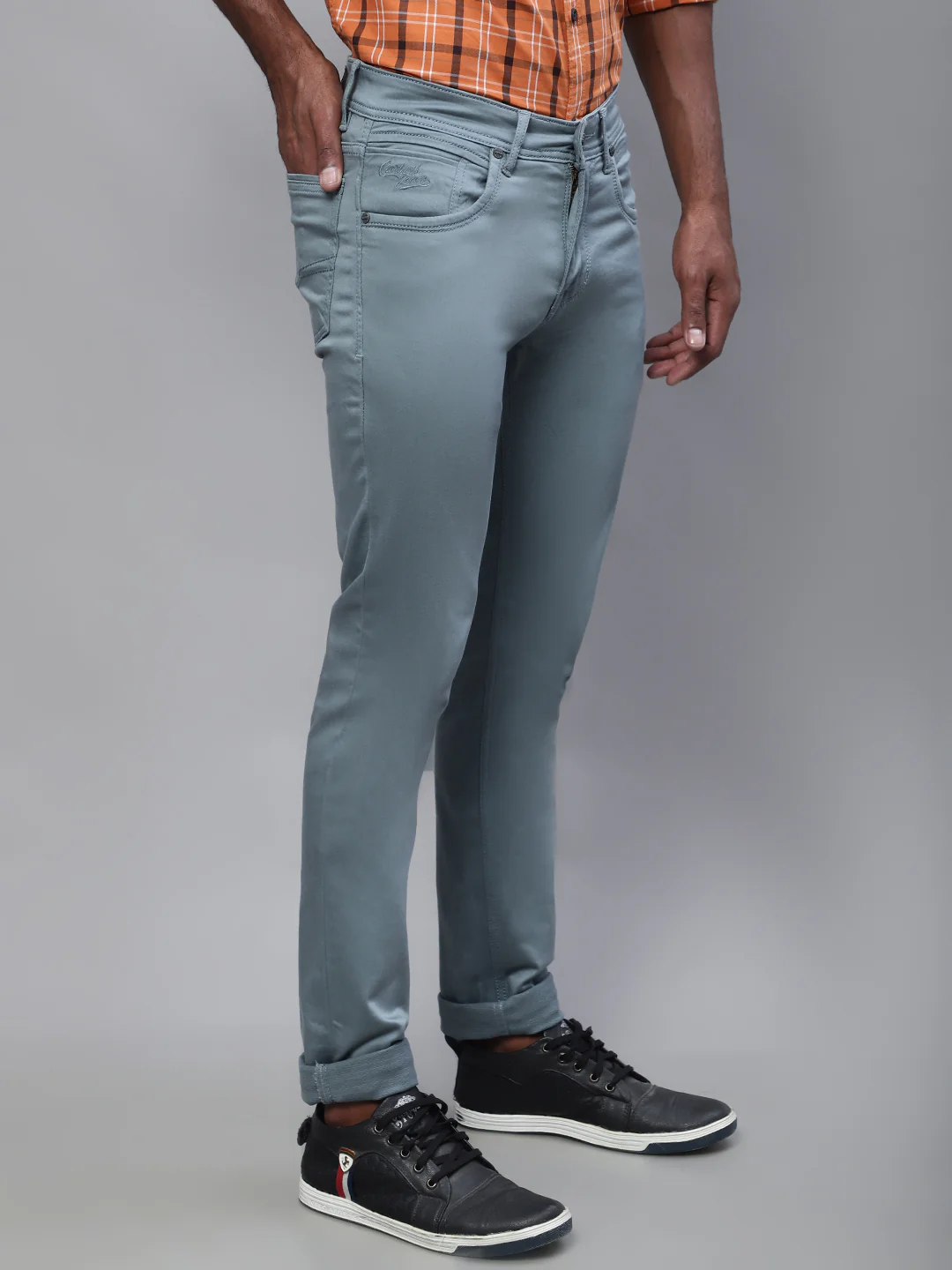 Denim Jeans for Men l Breathable & Soft with Color Fastness Ultra Narrow Fit Cotton Fabric Solid Pattern Button Closure - Image 4