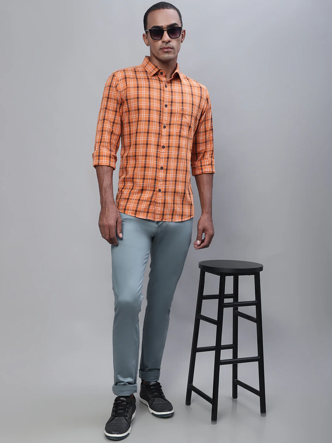 Denim Jeans for Men l Breathable & Soft with Color Fastness Ultra Narrow Fit Cotton Fabric Solid Pattern Button Closure - Image 5