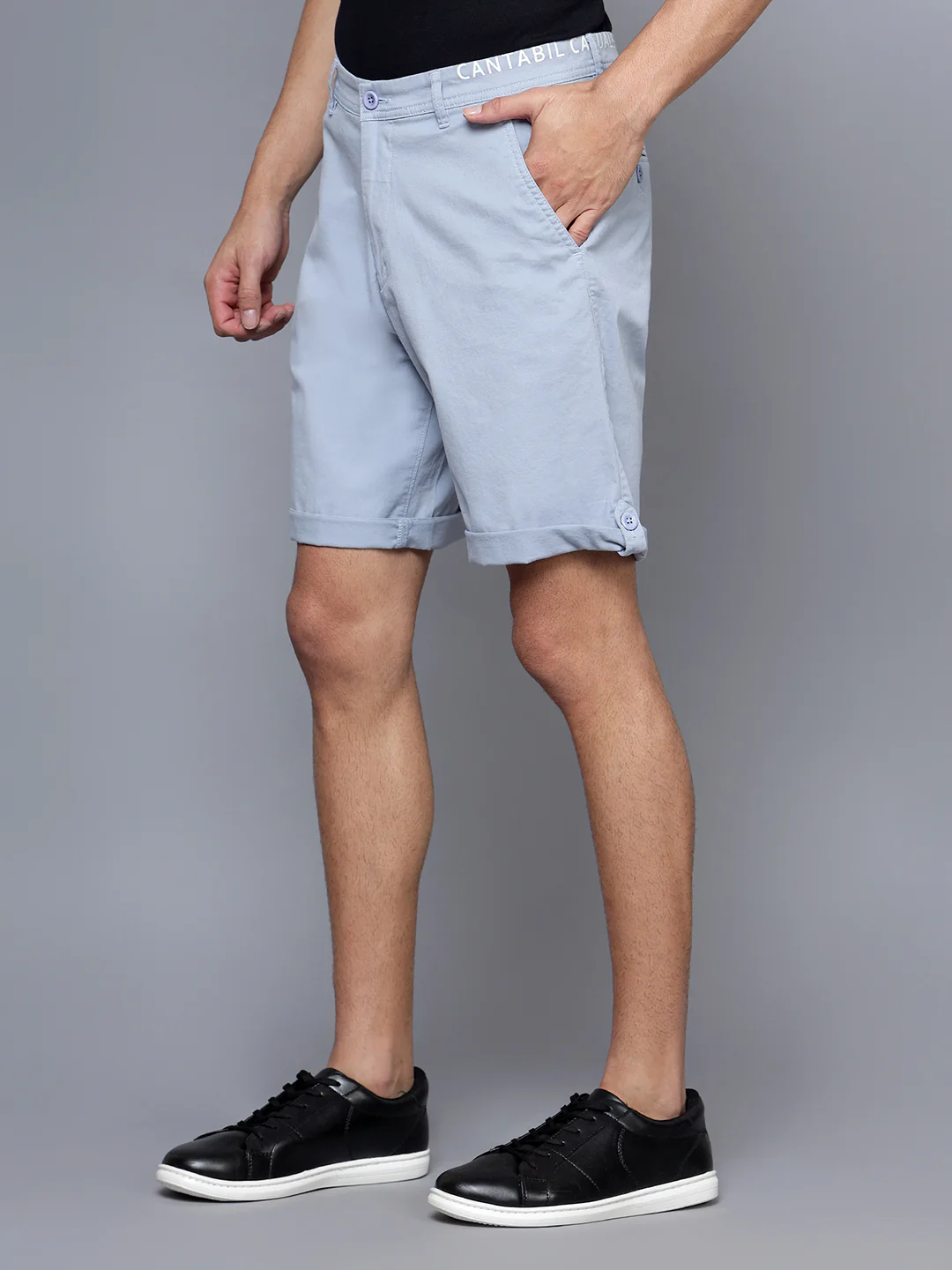 Men Aqua Blue Shorts - Image 3