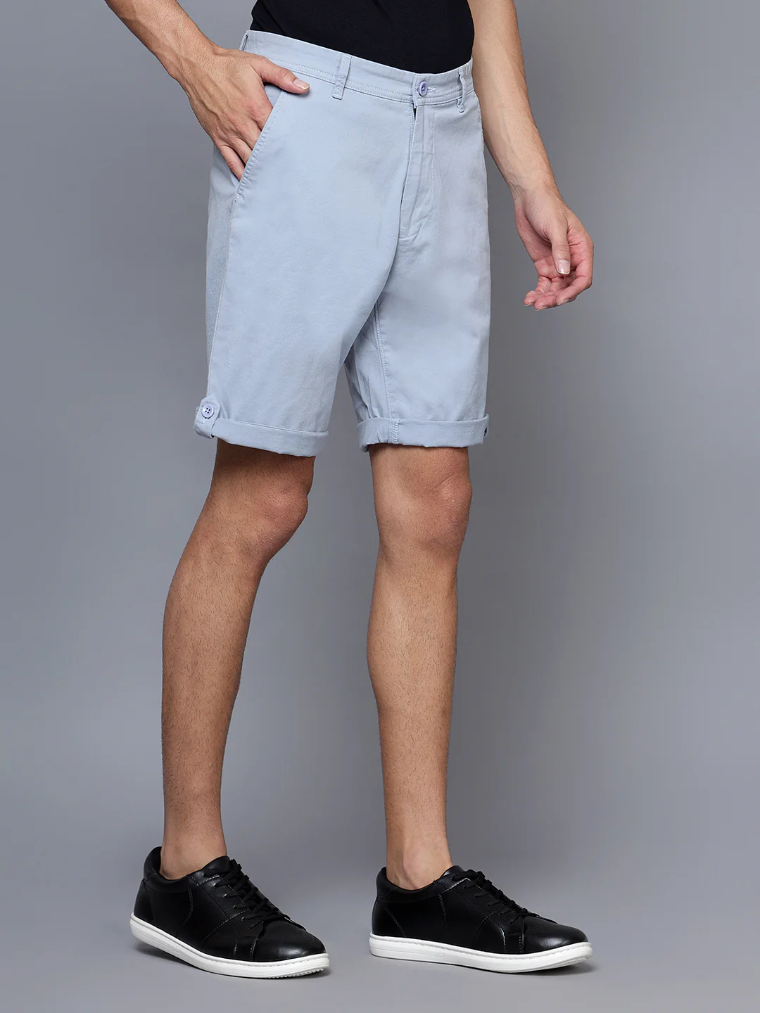 Men Aqua Blue Shorts - Image 4
