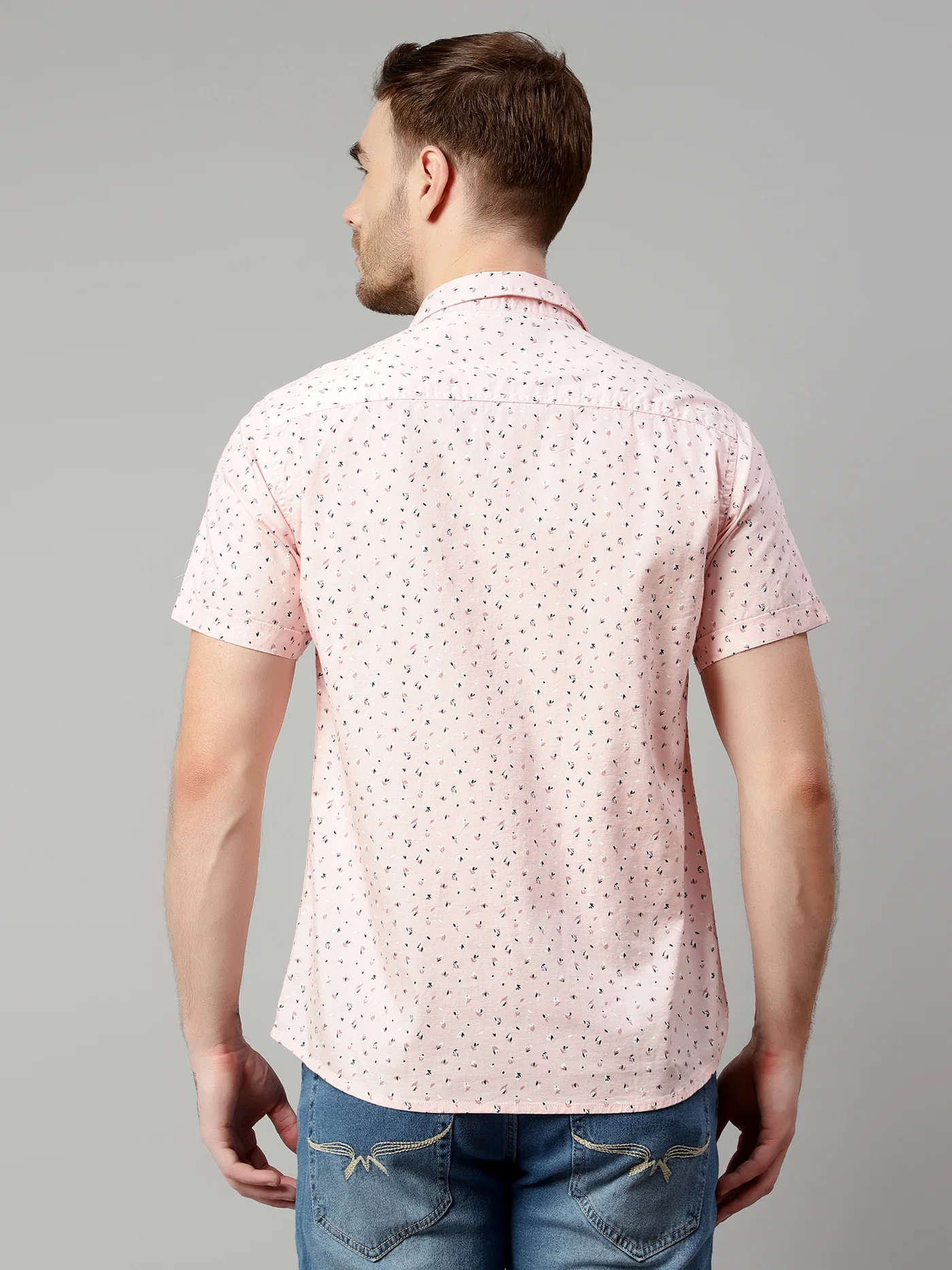Casual Shirt for Men | Breathable & Soft with Color Fastness Regular Fit Spread Collar Neck Cotton Fabric Printed Pattern - Image 3