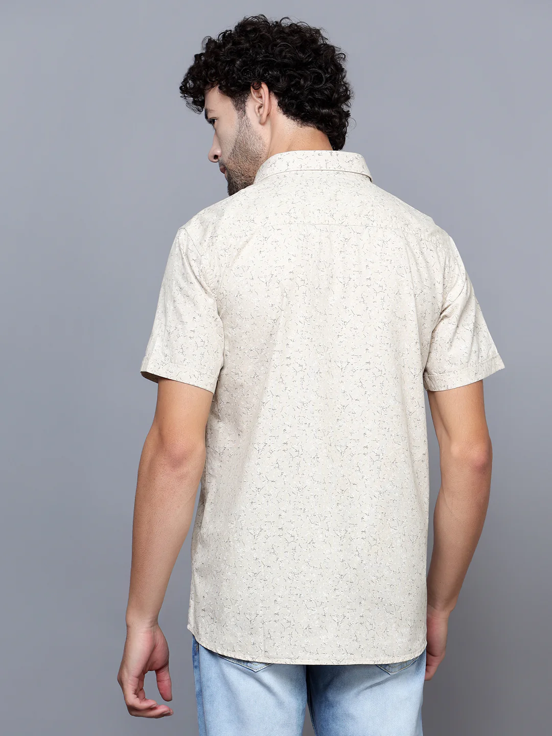 Casual Shirt for Men | Breathable & Soft with Color Fastness Regular Fit Spread Collar Neck Cotton Fabric Printed Pattern - Image 2