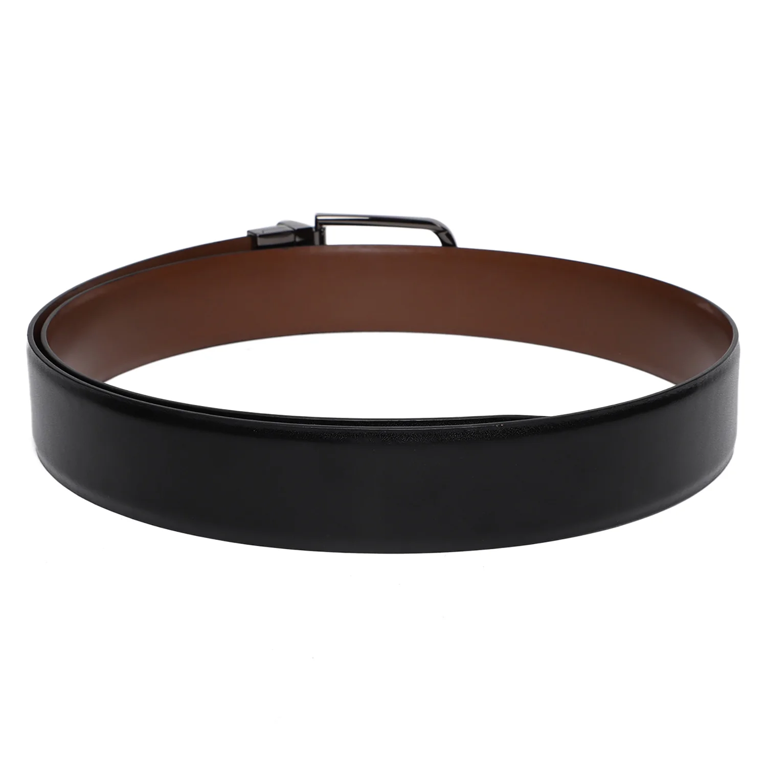 Men's Black & Brown Formal Reversible Belt - Image 2